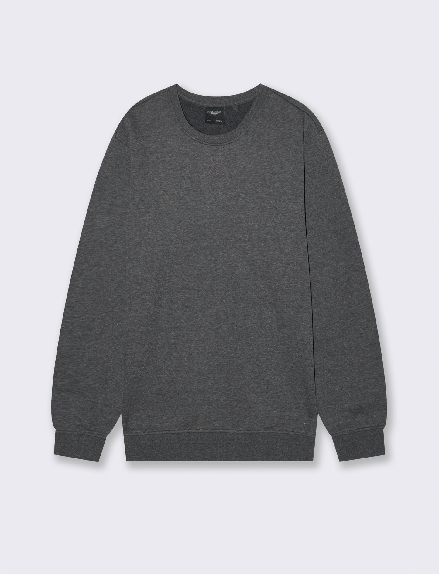 FELPA GIROCOLLO BASIC MELANGE - Nero