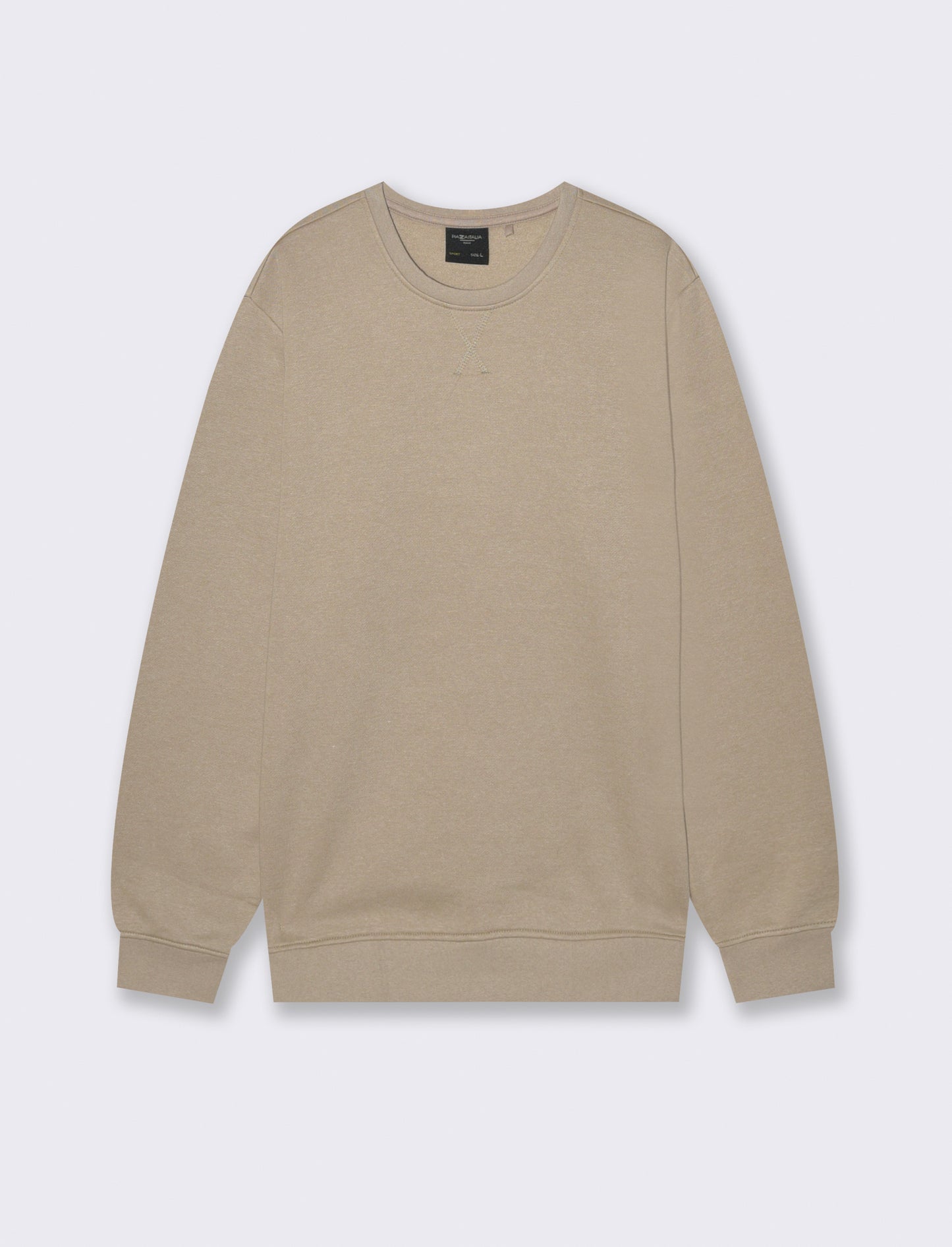 FELPA GIROCOLLO BASIC MELANGE - Beige