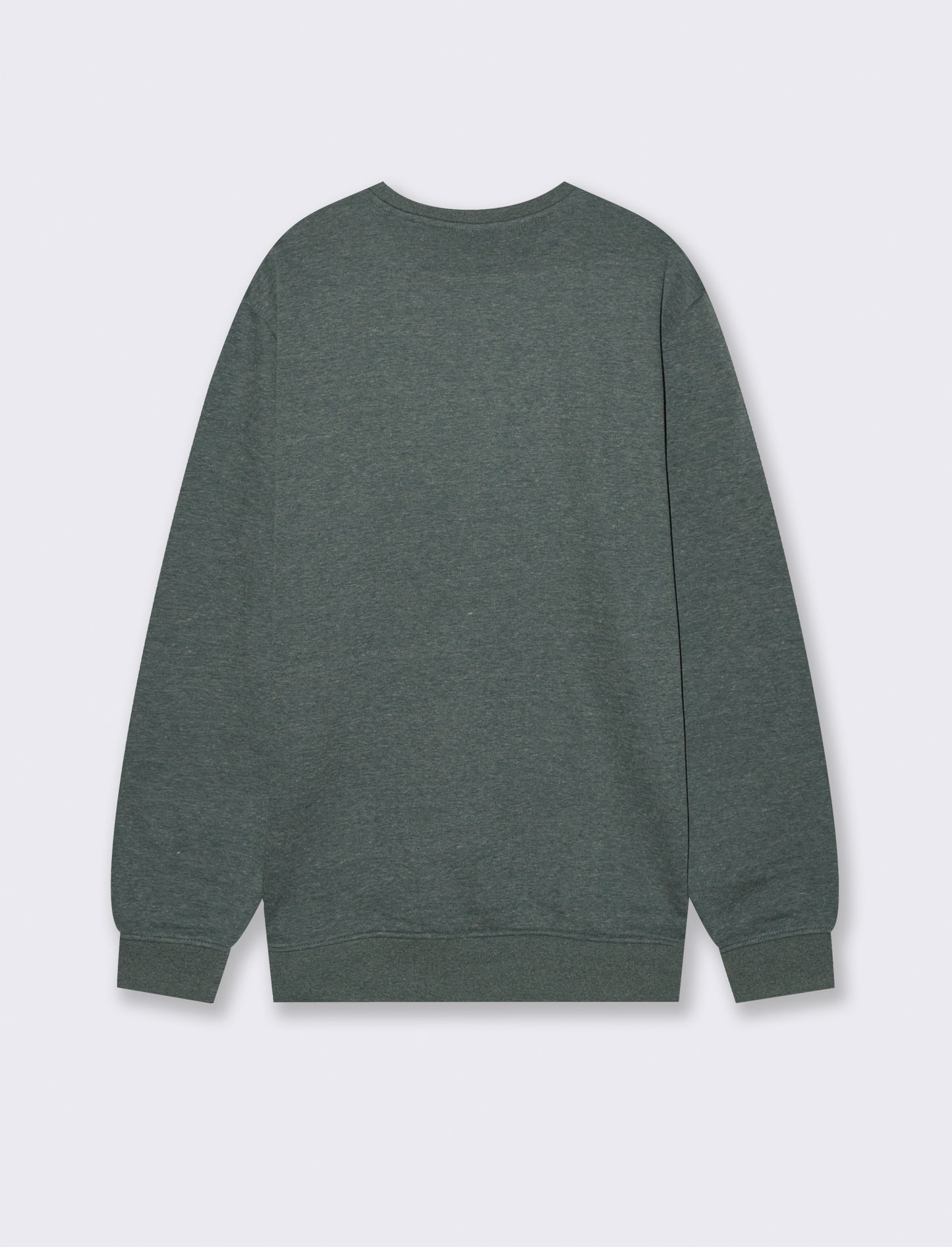 FELPA GIROCOLLO BASIC MELANGE - Verde scuro