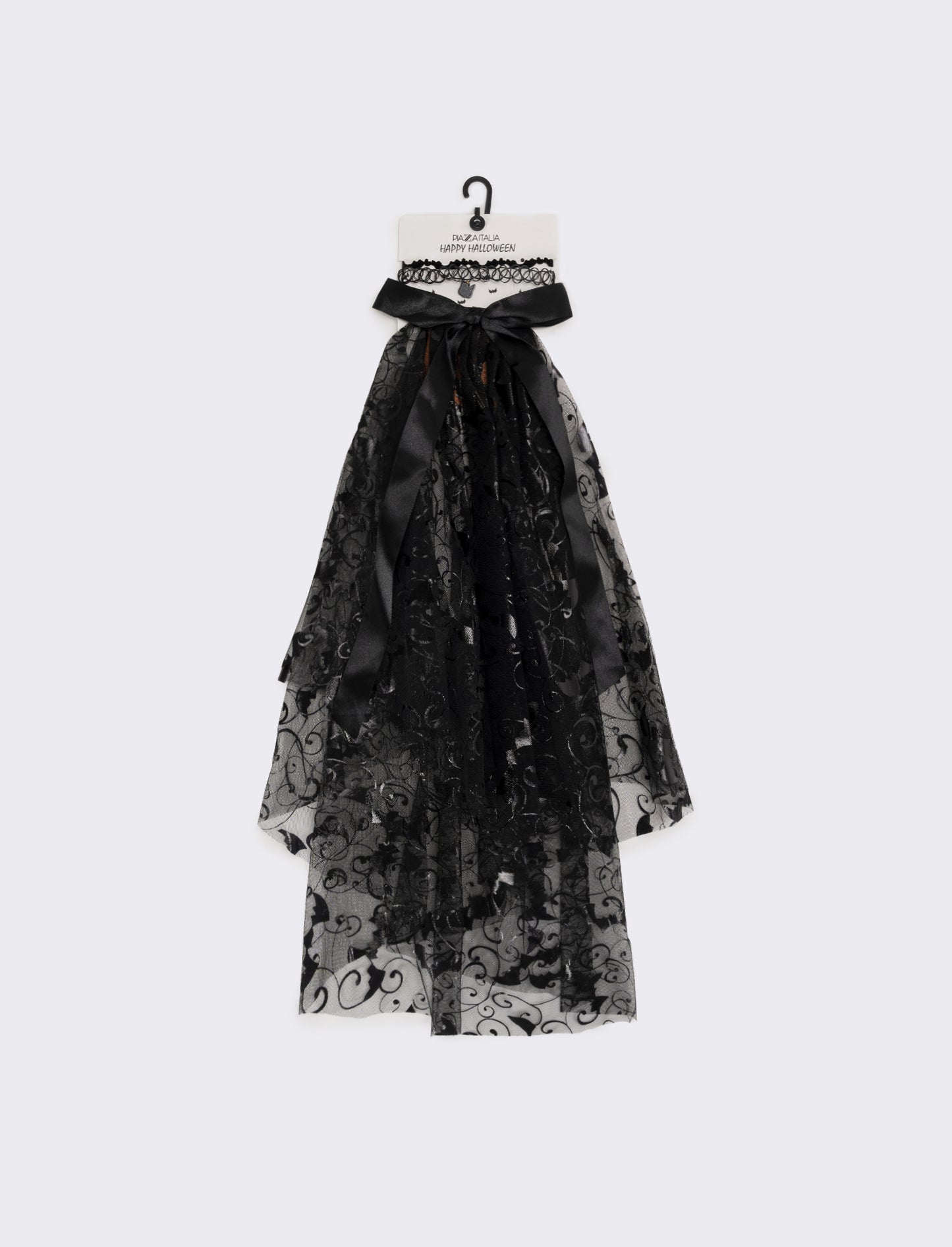Velo halloween bambina con tattoo chocker - Nero