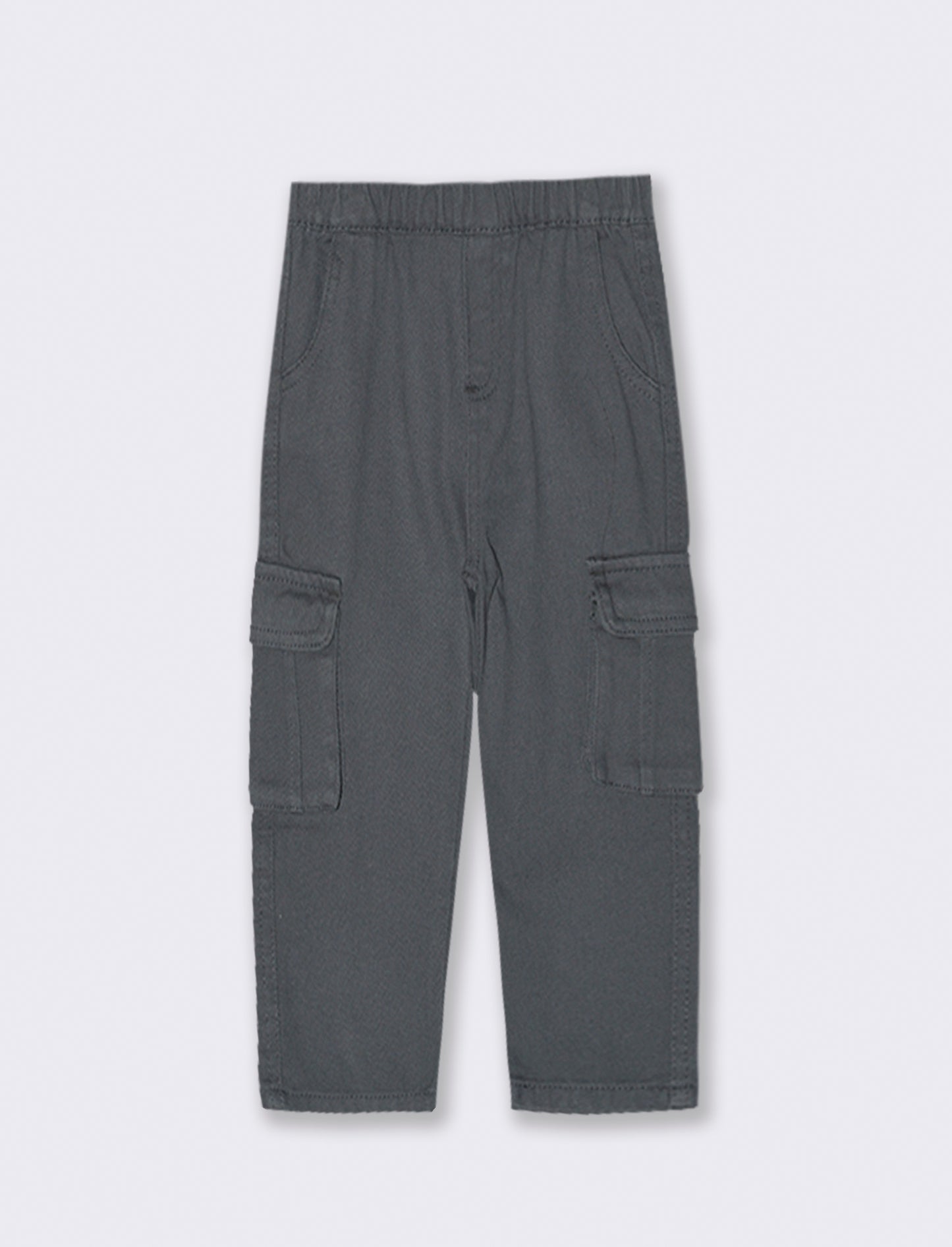 Pantalone in twill con tascone - Grigio asfalto