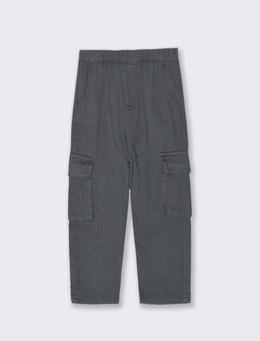 Pantalone in twill con tascone - Grigio asfalto