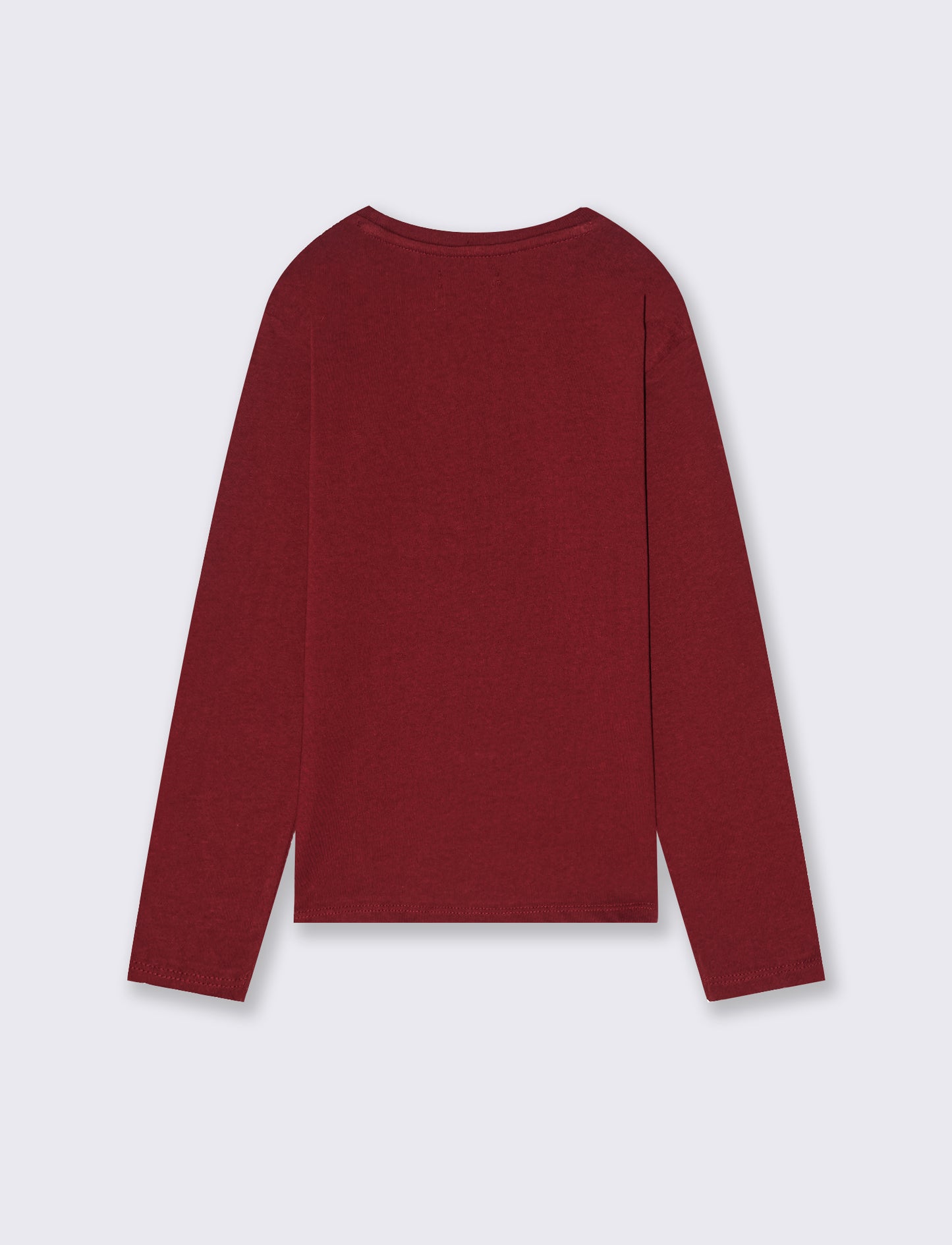 T-shirt manica lunga con stampa. - Bordeaux