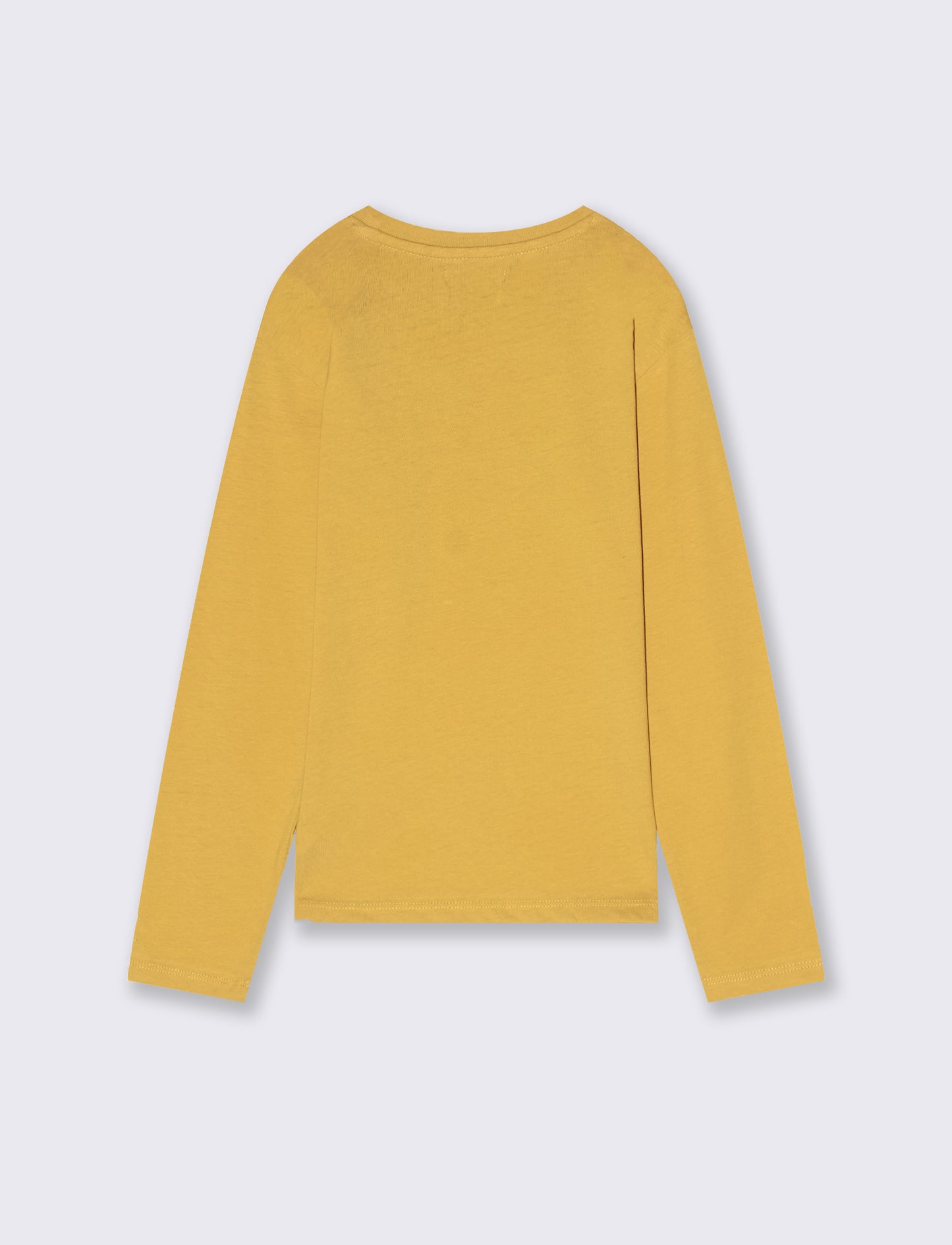 T-shirt manica lunga con stampa. - Ocra