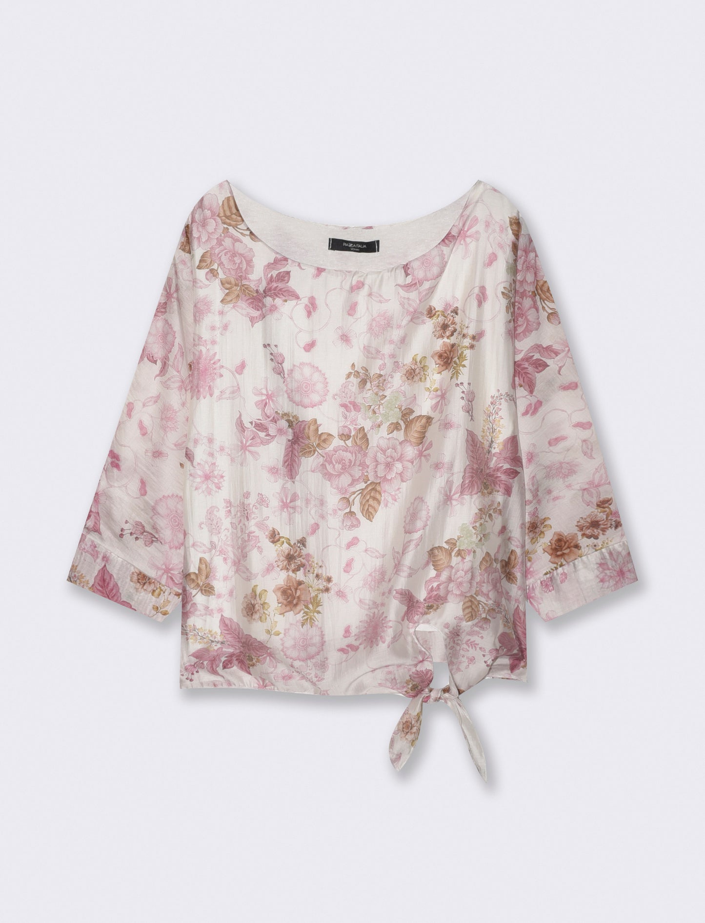 Floral top with bow at the hem - 