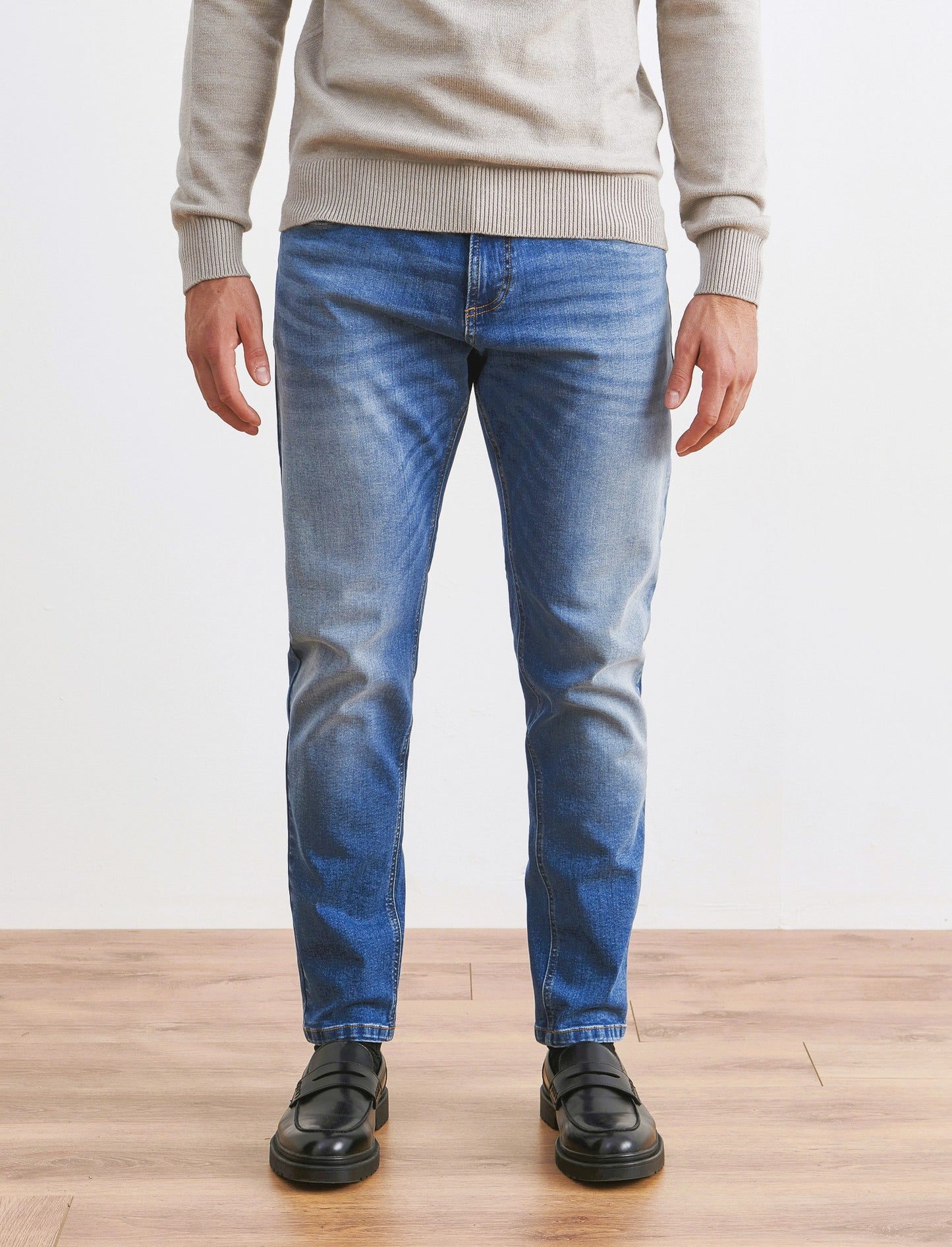 JEANS  SLIM TAPERED FIT BLU MEDIO - Denim