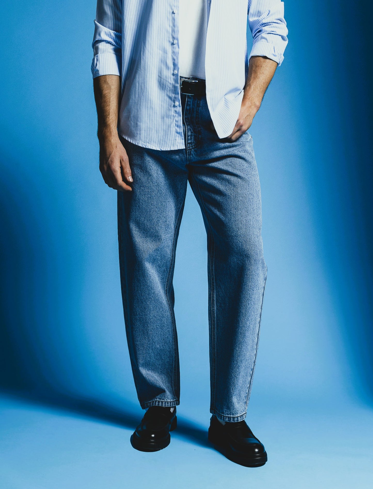 JEANS BAGGY FIT BLU CHIARO - Denim chiaro