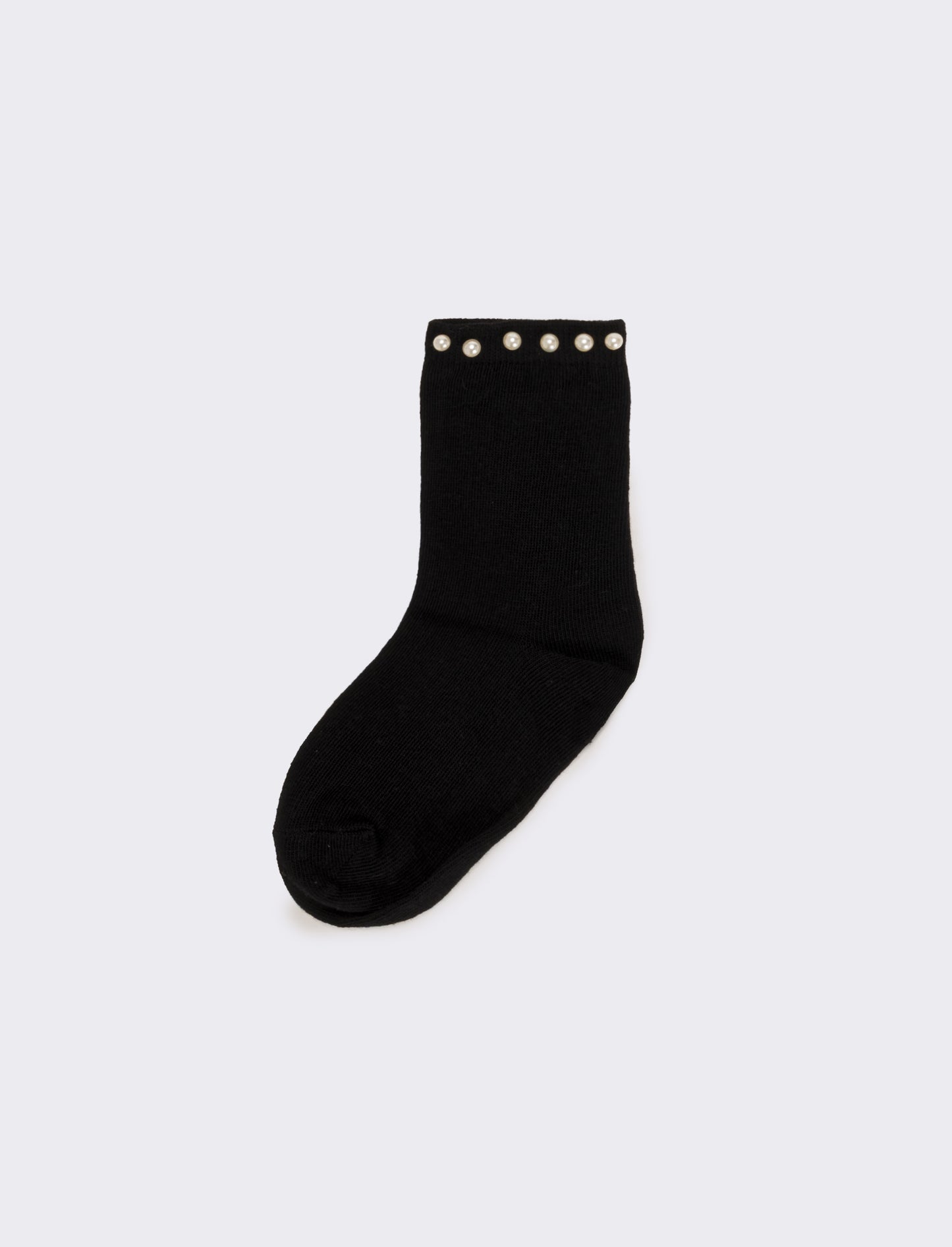 Calzino bambina con perle 1 paio - Nero