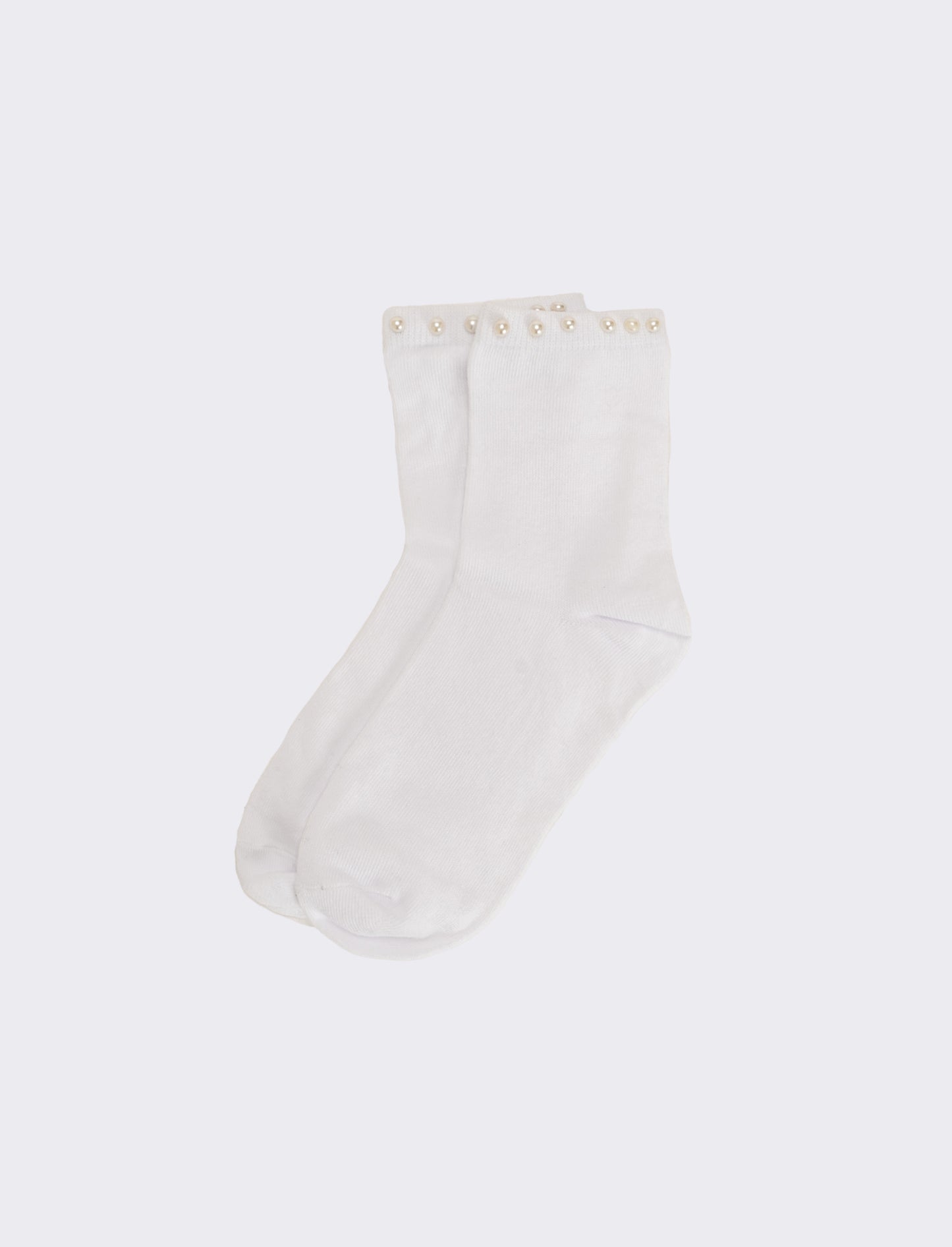 Calzino bambina con perle 1 paio - Bianco