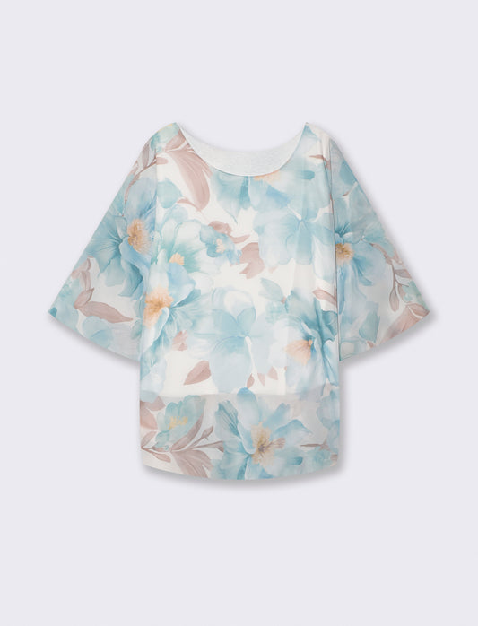 Soft blouse with three-quarter sleeves - 