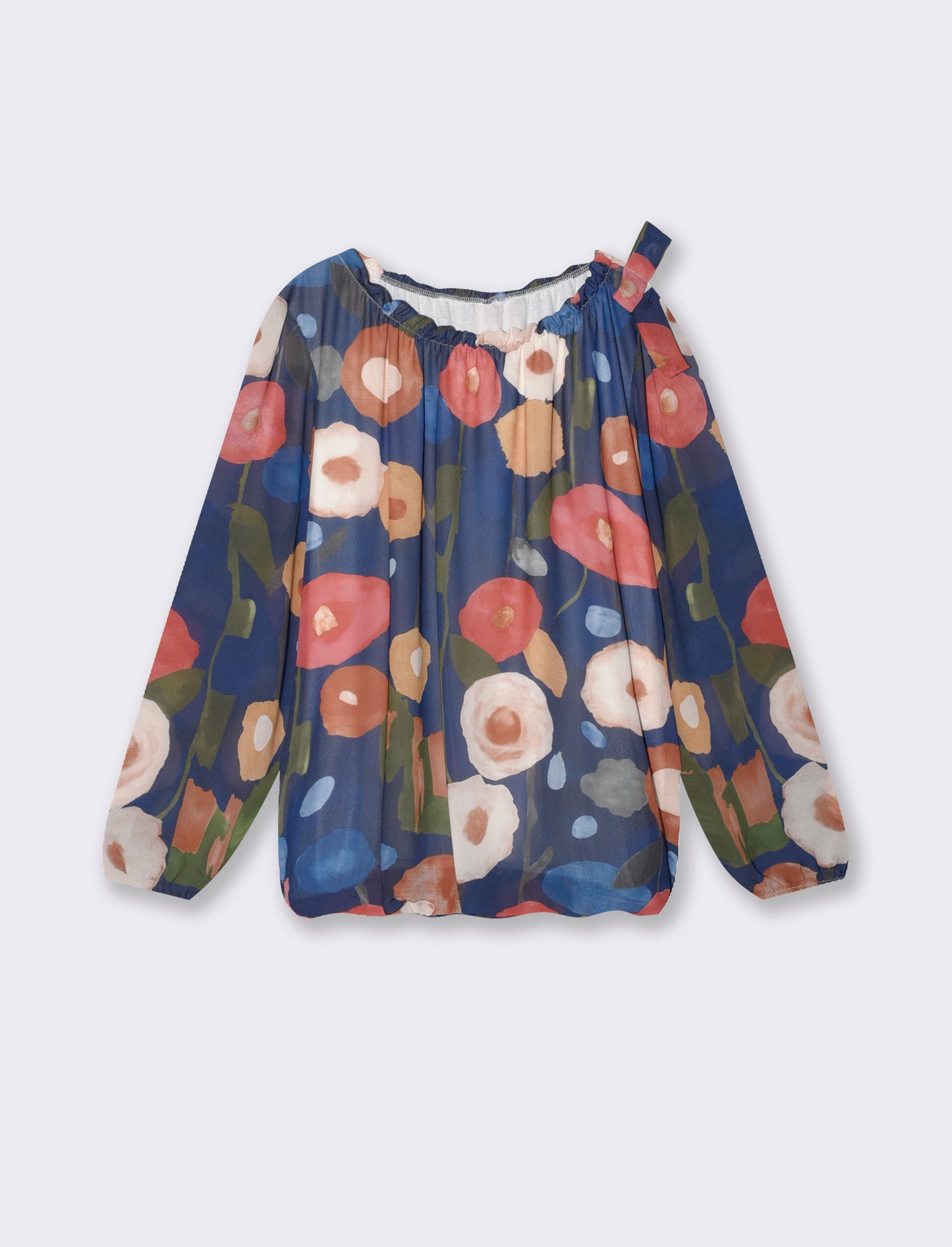 Casacca scollo arricciato - Blu