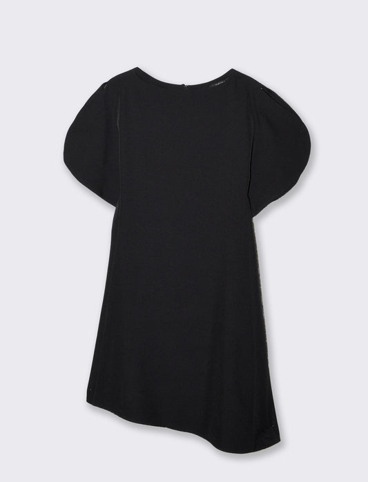 Abito corto scollo a barchetta - Nero