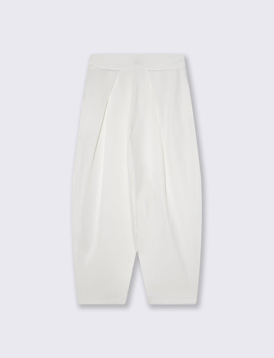Pantaloni morbidi con fascia in vita - Bianco