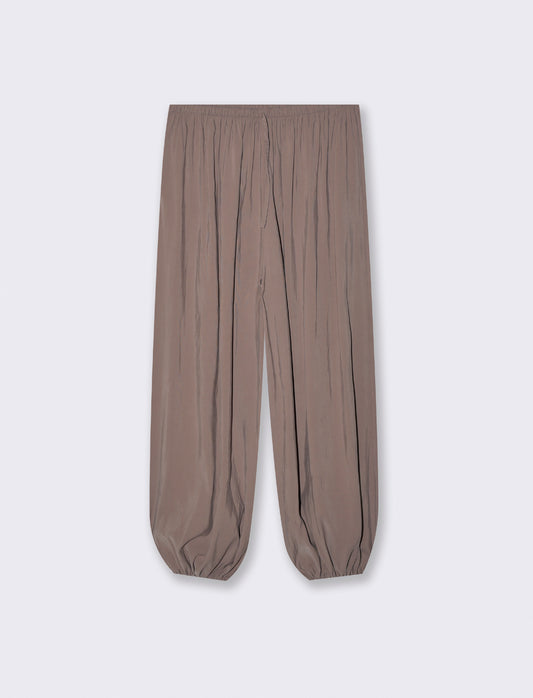 Pantaloni morbidi con laccio regolabile - Grigio fango