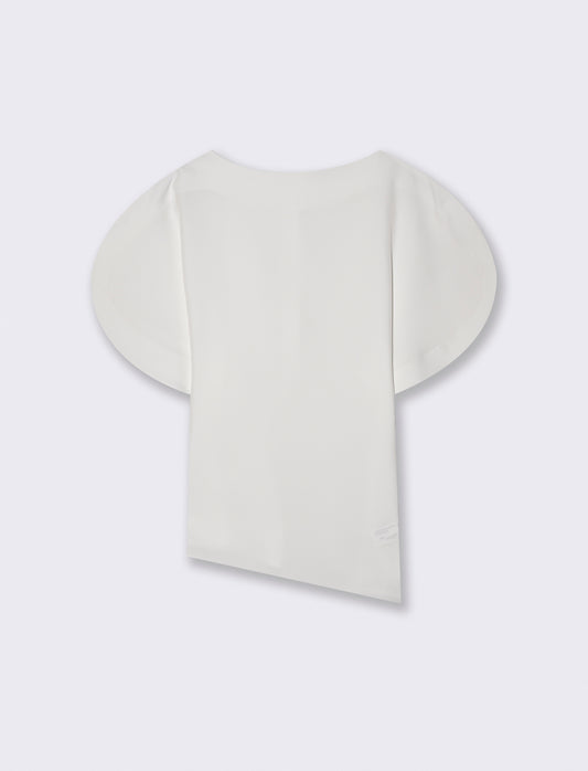 Casacca asimmetrica fluida - Bianco