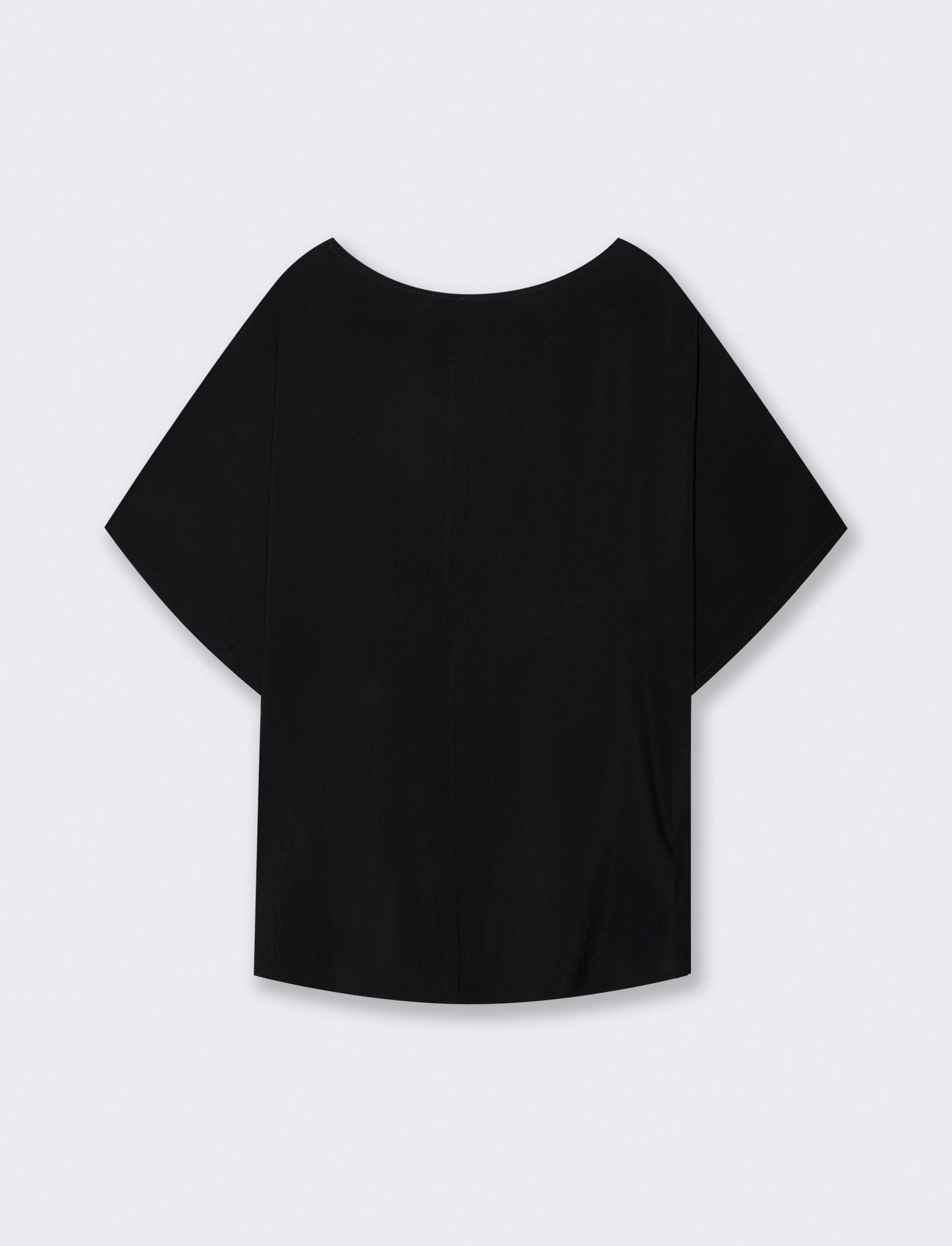 Casacca morbida con scollo rotondo - Nero