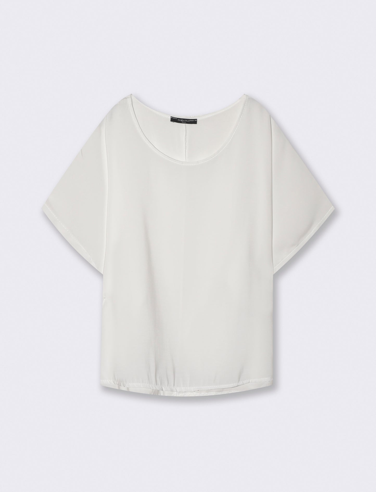 Soft top with round neck - White