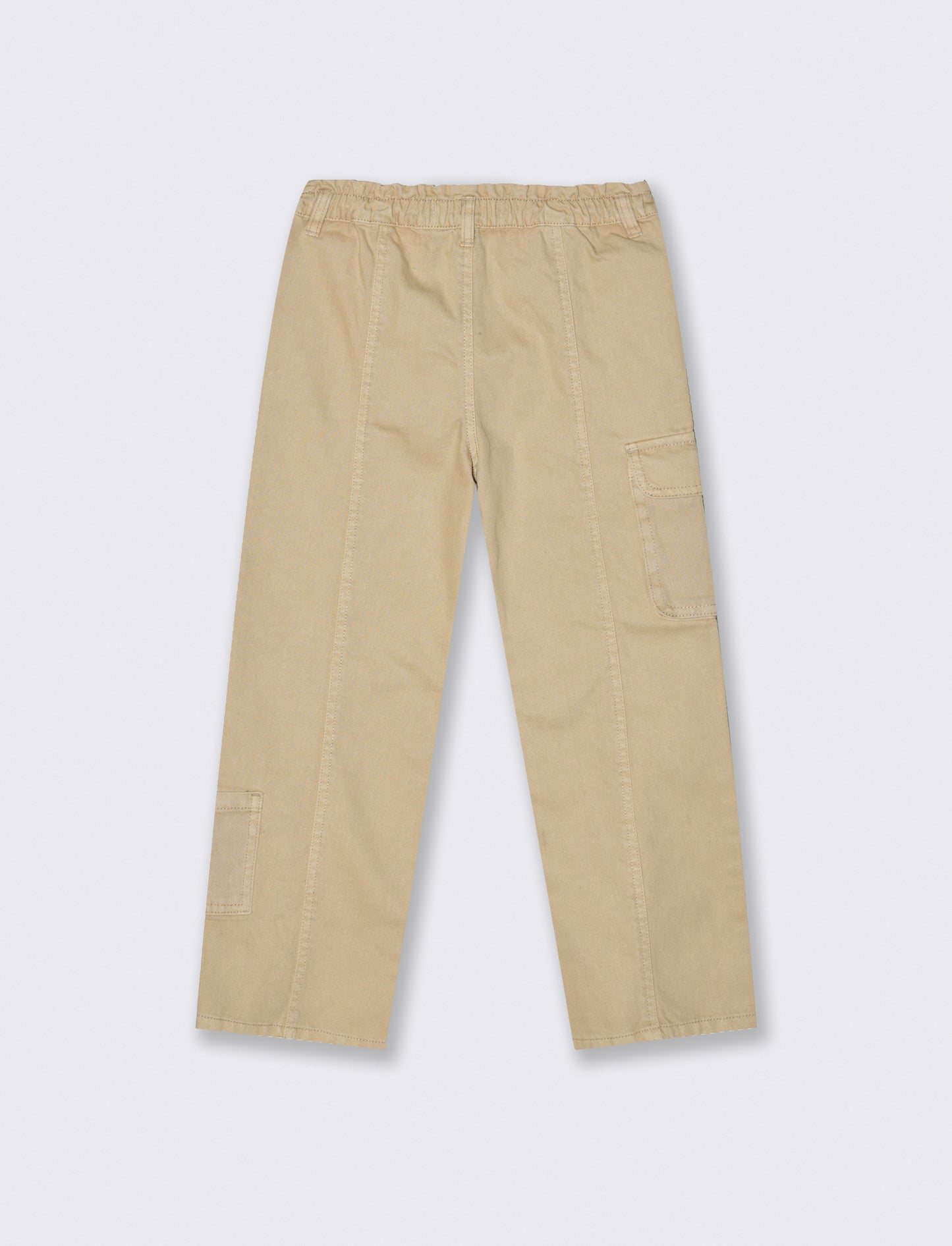 Pantaloni gamba ampia con tasche. - Beige