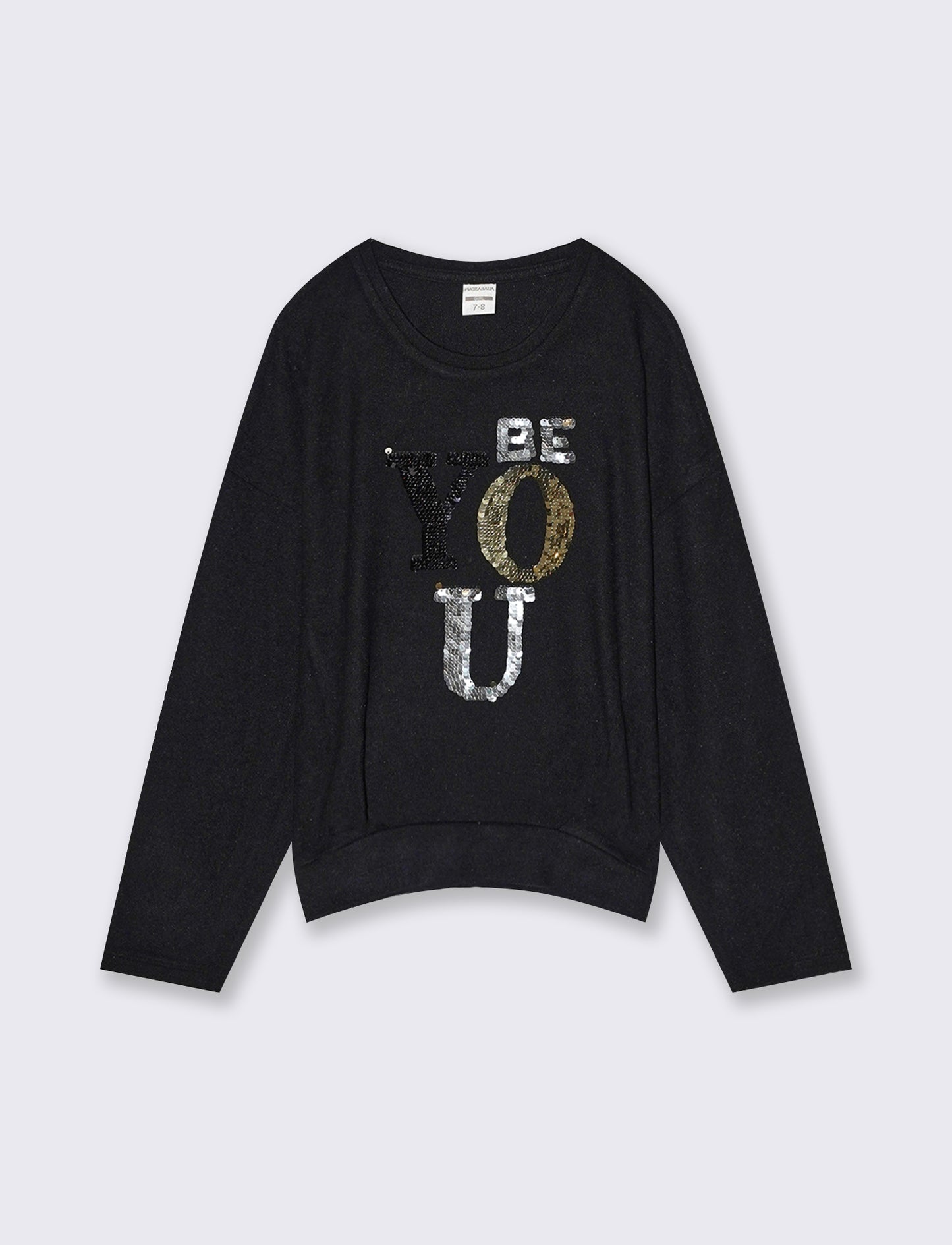 Maglia con paillettes reversibili - Nero