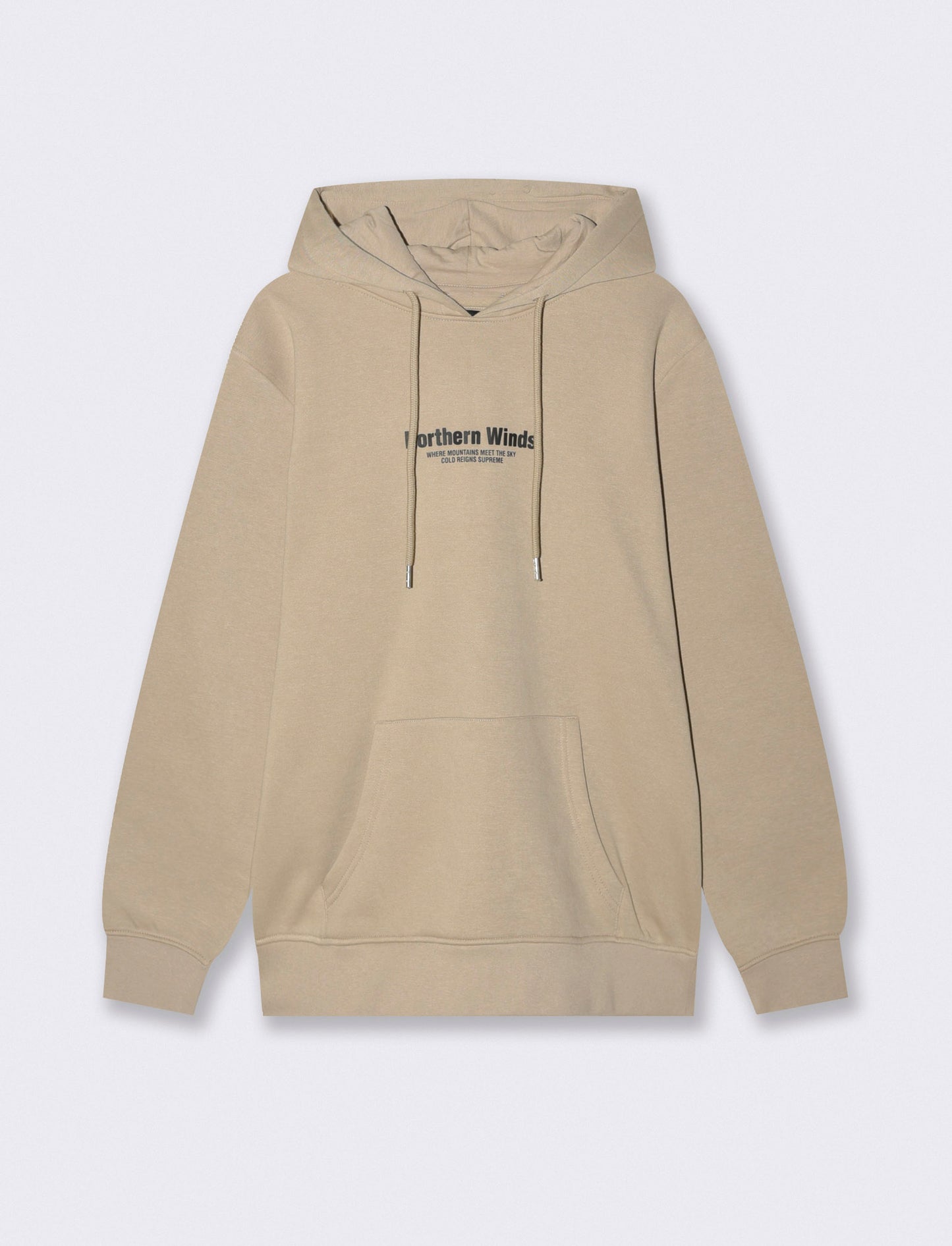 FELPA CON CAPPUCCIO E STAMPA A RILIEVO - Beige