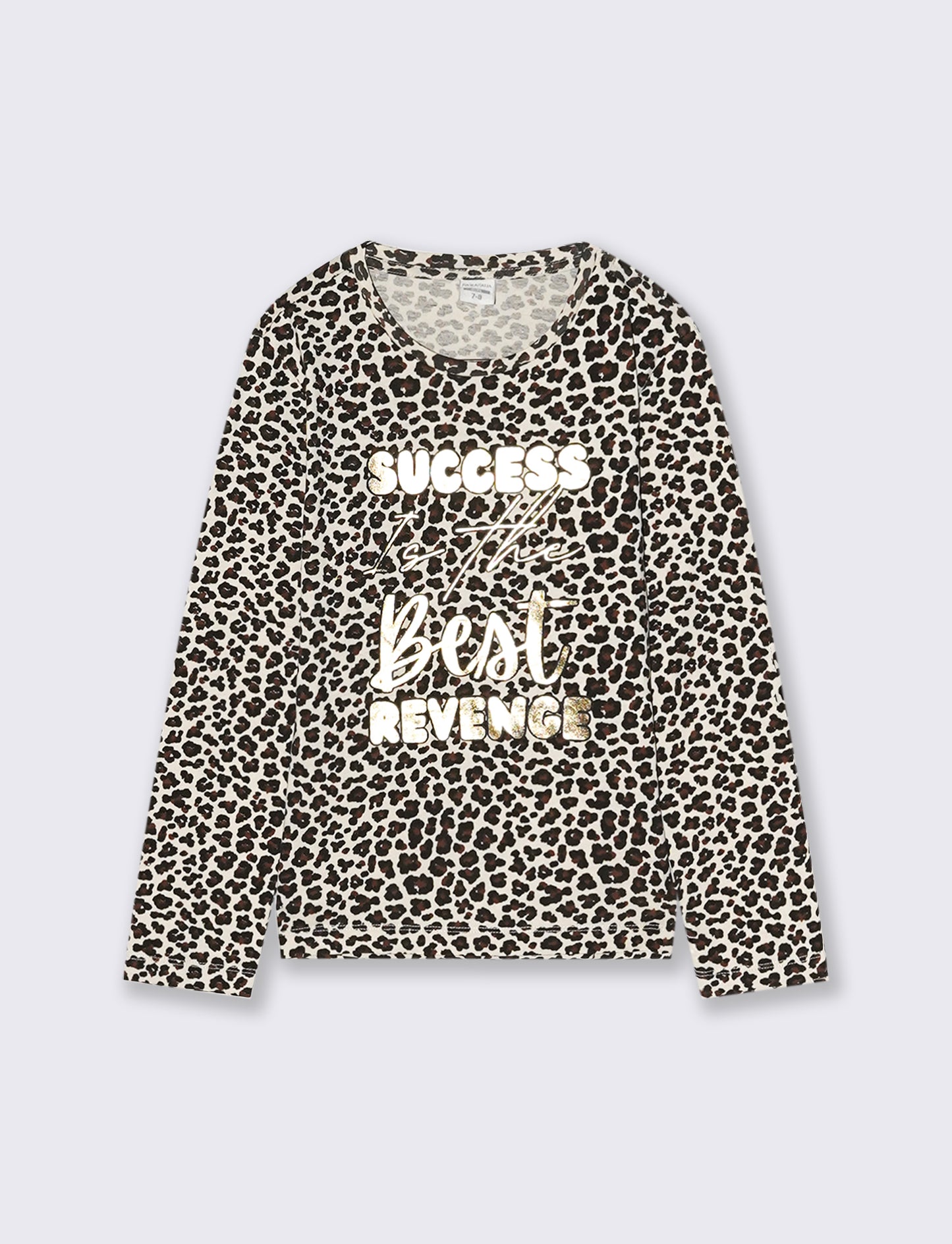 T-shirt in jersey stampata da bambina - Leopardato