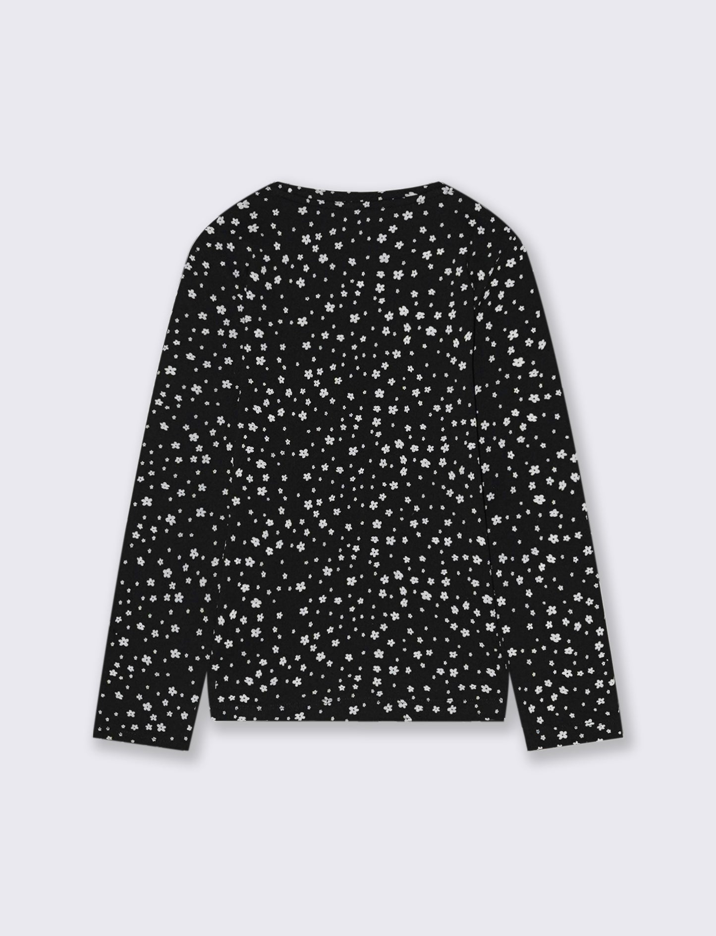 T-shirt in jersey stampata da bambina - Nero