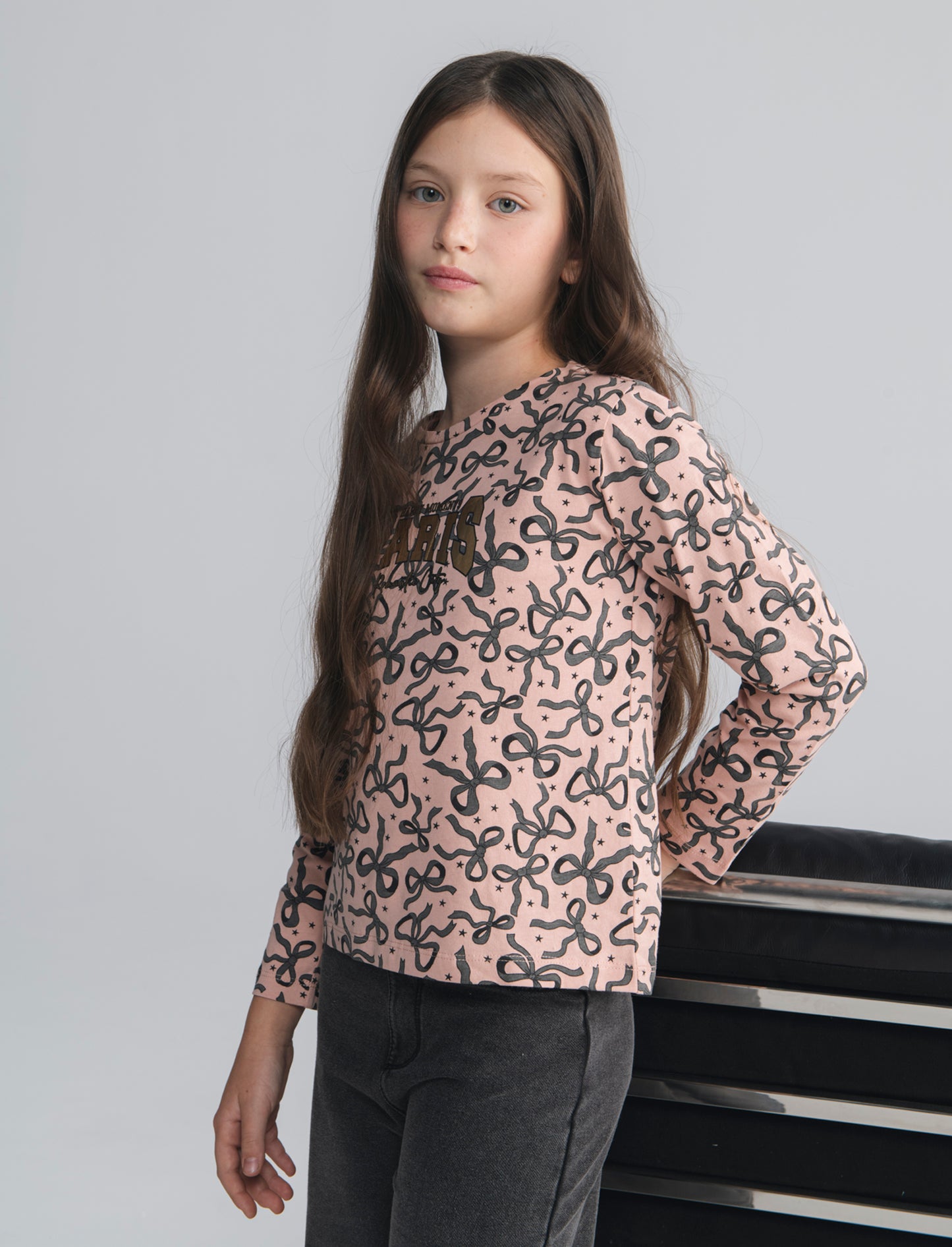 T-shirt in jersey stampata da bambina - Rosa