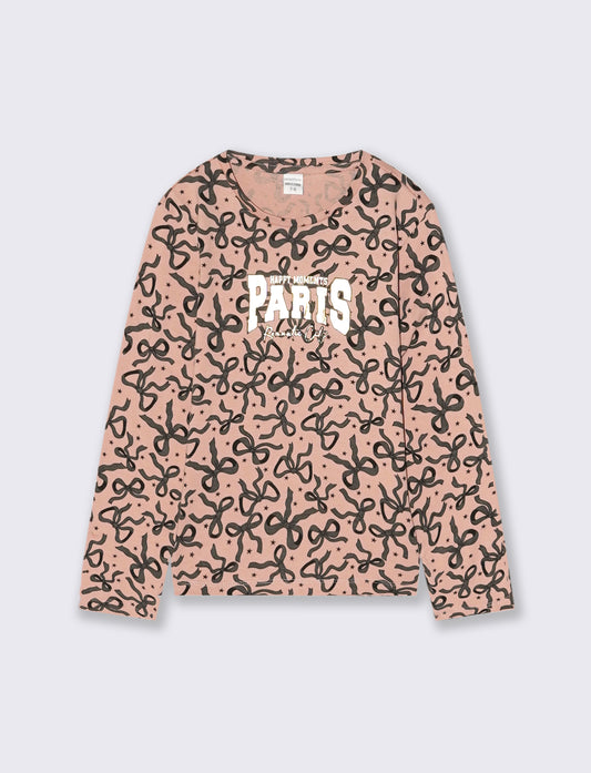 T-shirt in jersey stampata da bambina - Rosa