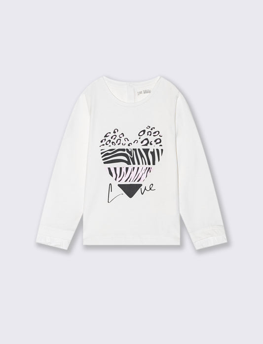 T shirt con stampa - Bianco panna