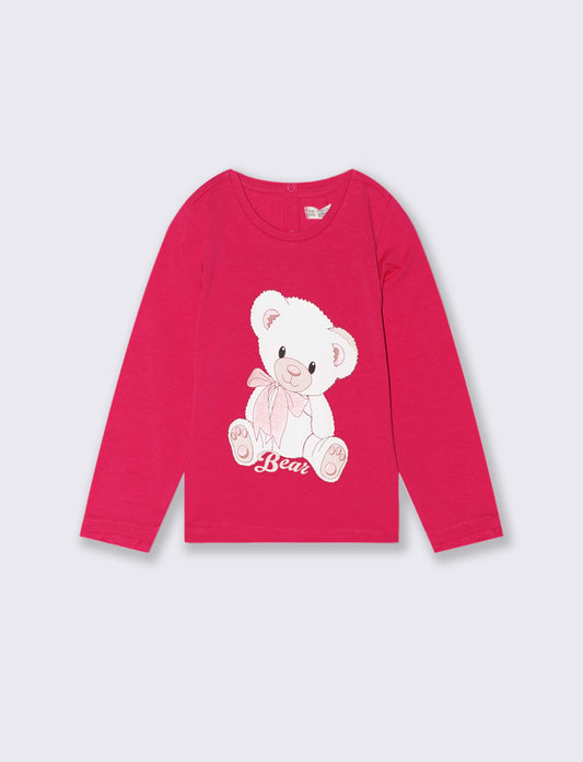 T shirt con stampa - Fuxia
