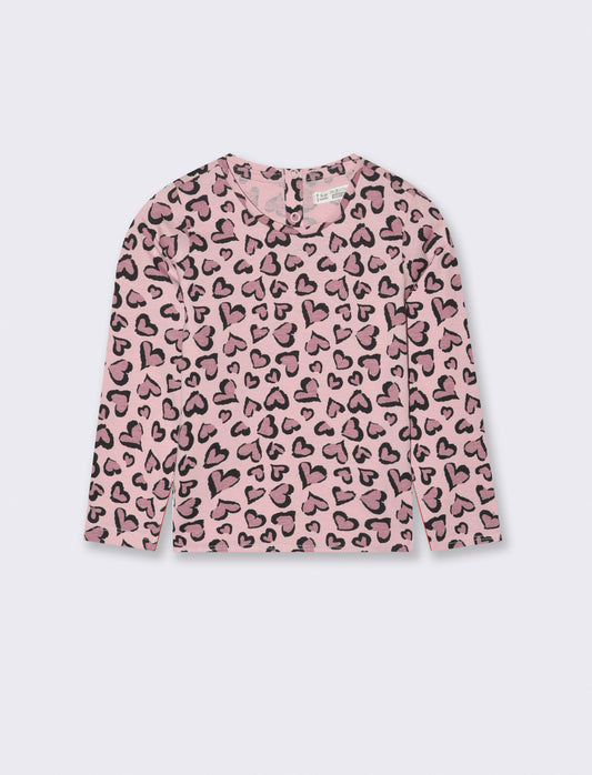 T shirt con fantasia all-over - Rosa