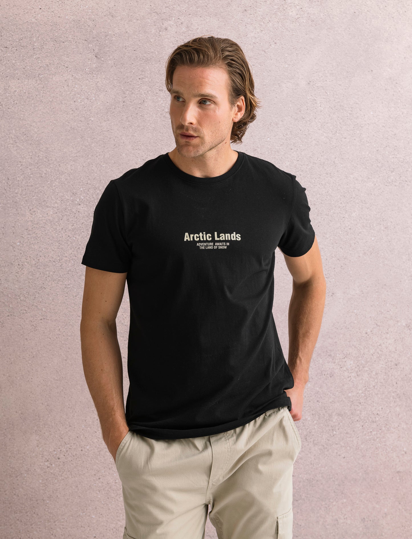T-SHIRT IN COTONE CON STAMPA A RILIEVO - Nero