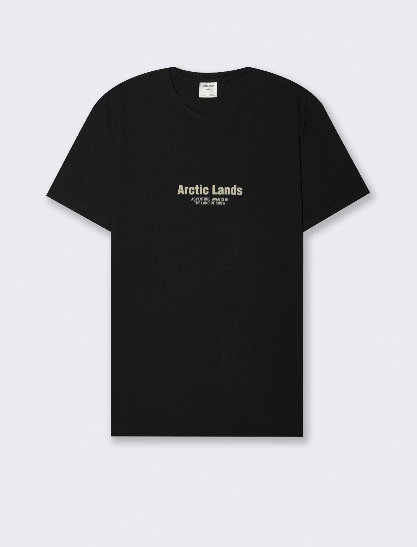 T-SHIRT IN COTONE CON STAMPA A RILIEVO - Nero