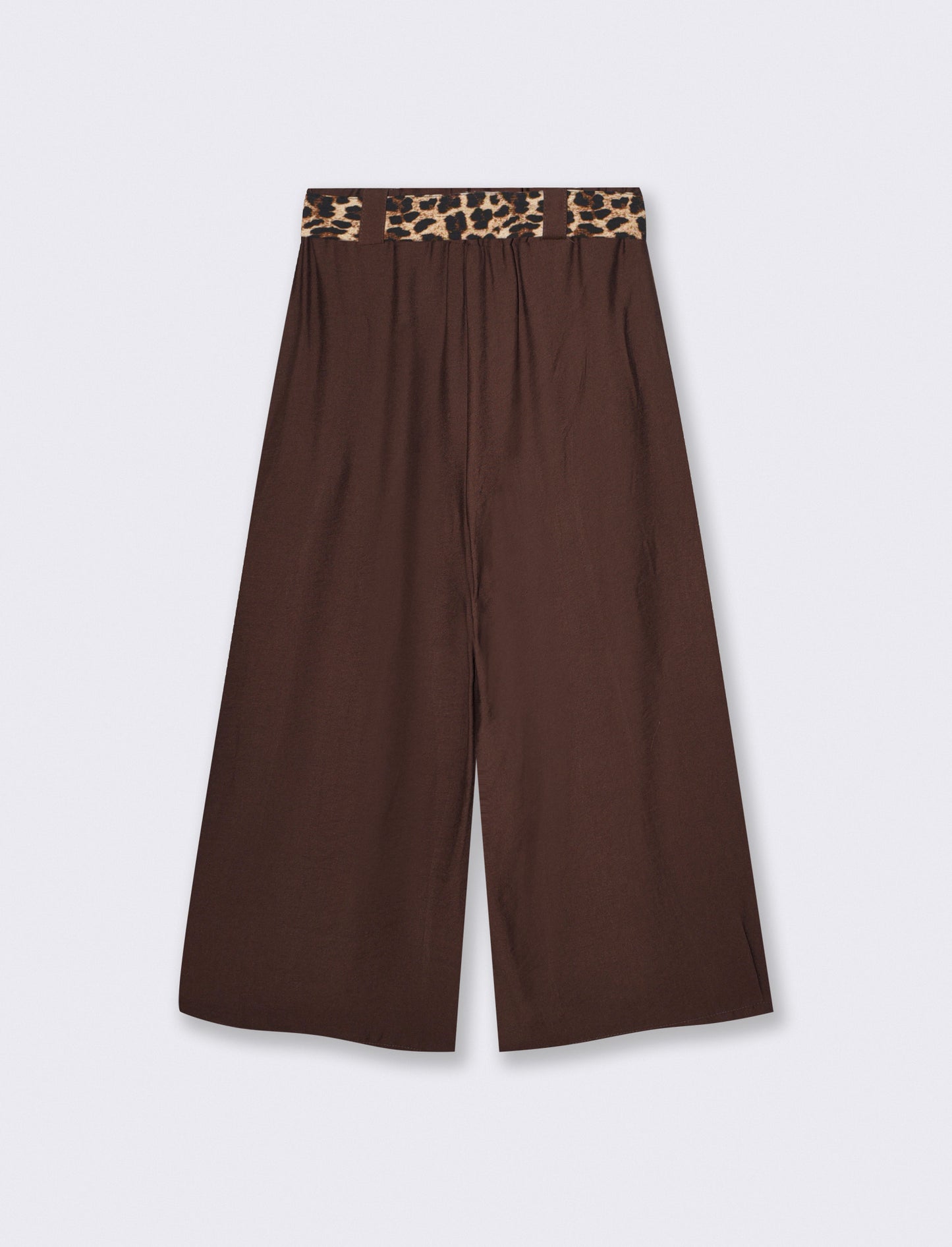Pantaloni ampi con elastico e cintura - Moro