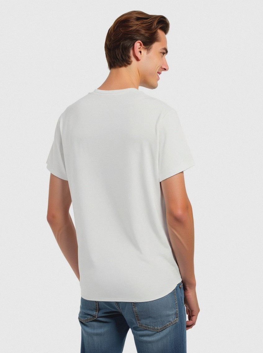 T-SHIRT IN COTONE CON STAMPA FLOCK - Bianco