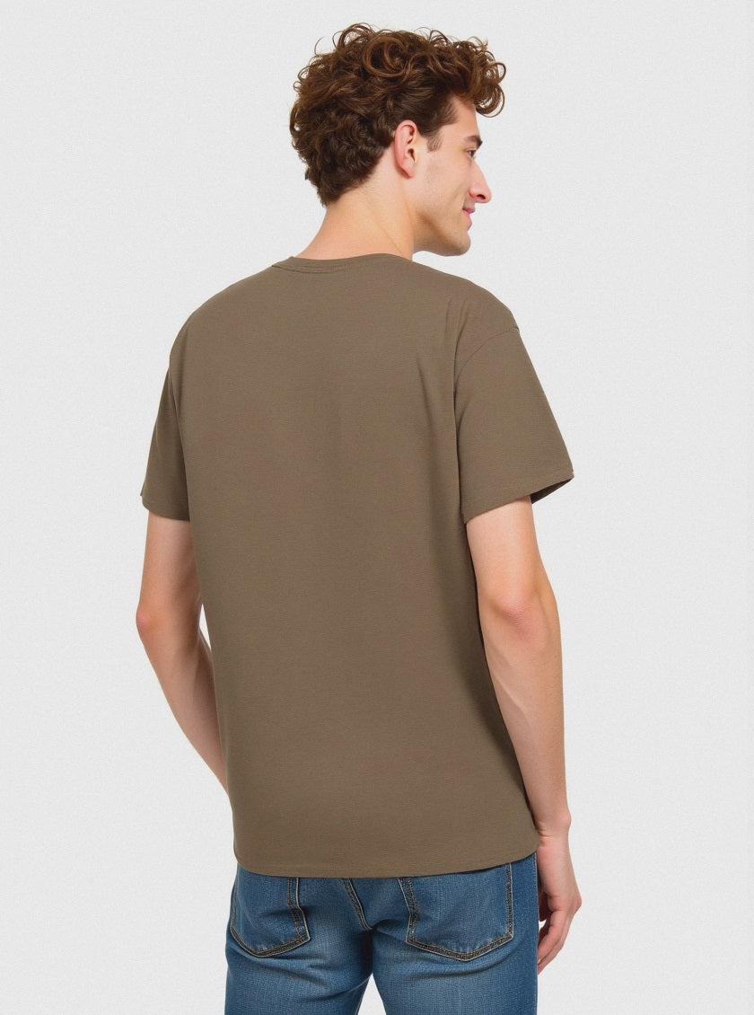 T-SHIRT IN COTONE CON STAMPA FLOCK - Verde kaki