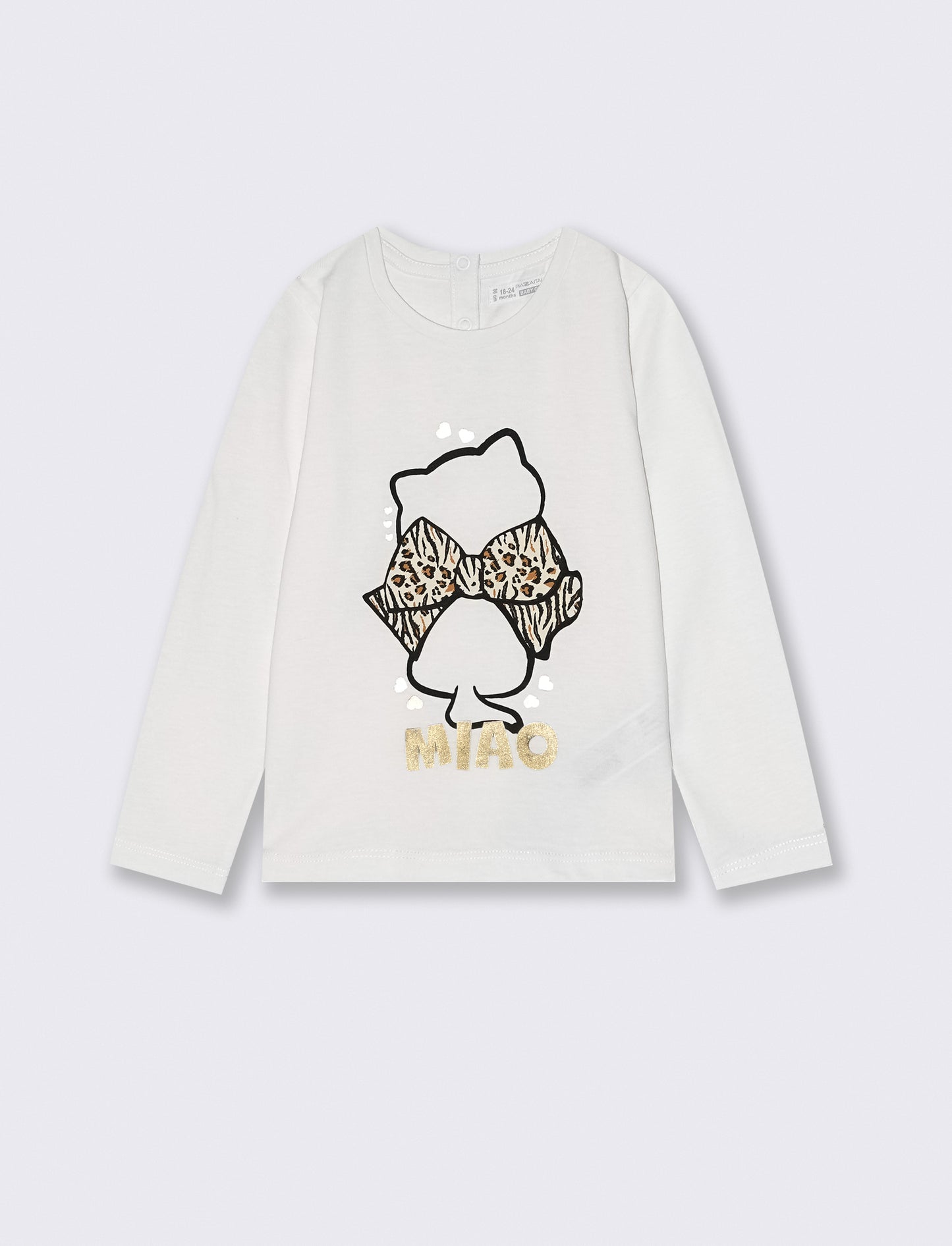 T shirt con stampa brillante - Bianco panna