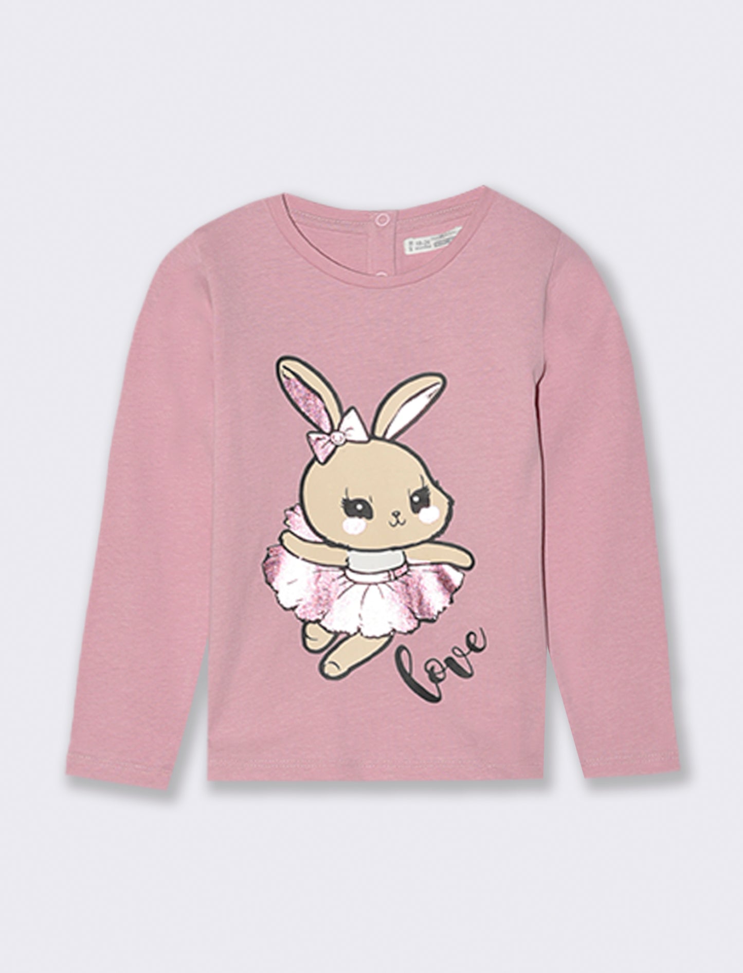 T shirt con stampa brillante - Rosa
