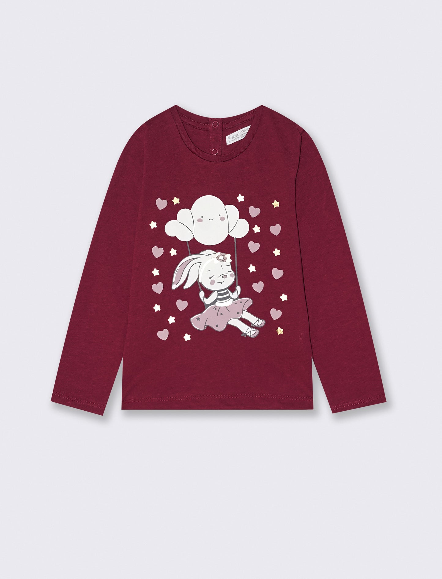 T shirt con stampa brillante - Rosso amarena