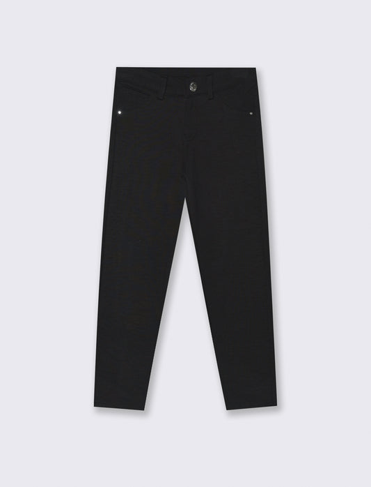 Pantaloni skinny in felpa. - Nero