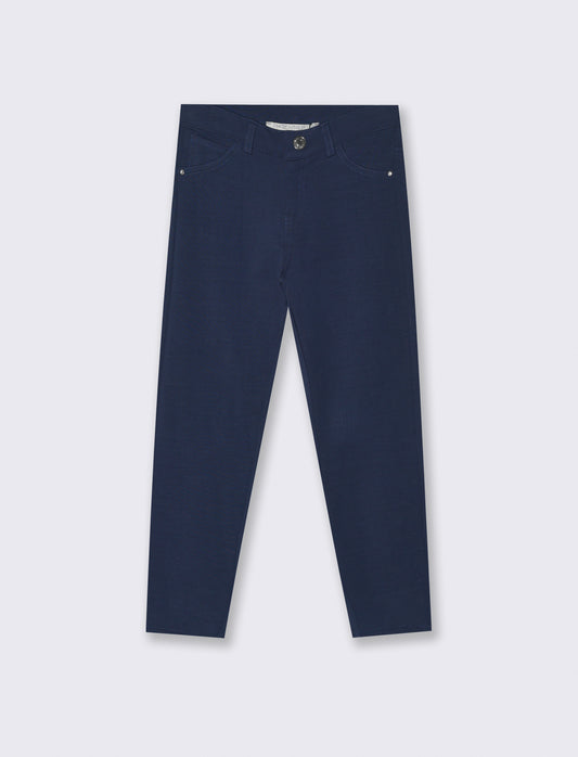 Pantaloni skinny in felpa. - Blu