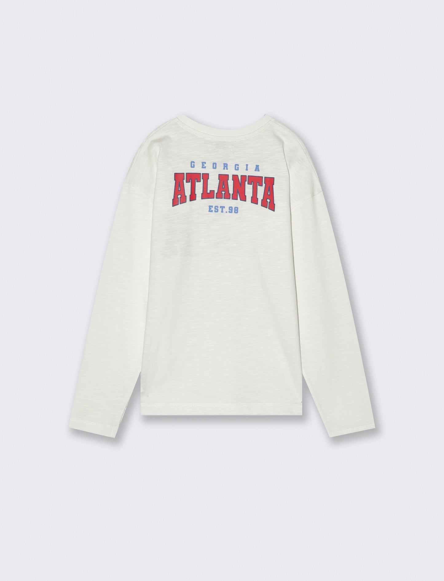 T-shirt manica lunga con taglio frontale. - Bianco latte