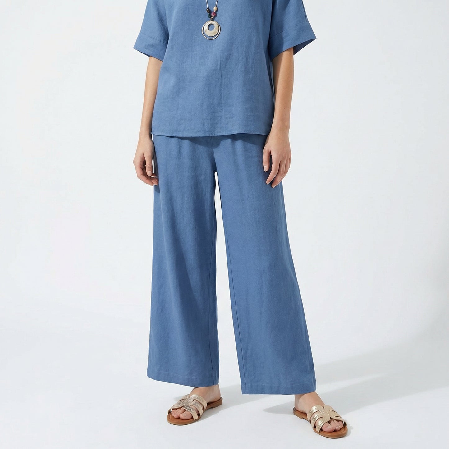Soft Pants with Elastic for Her - Blue