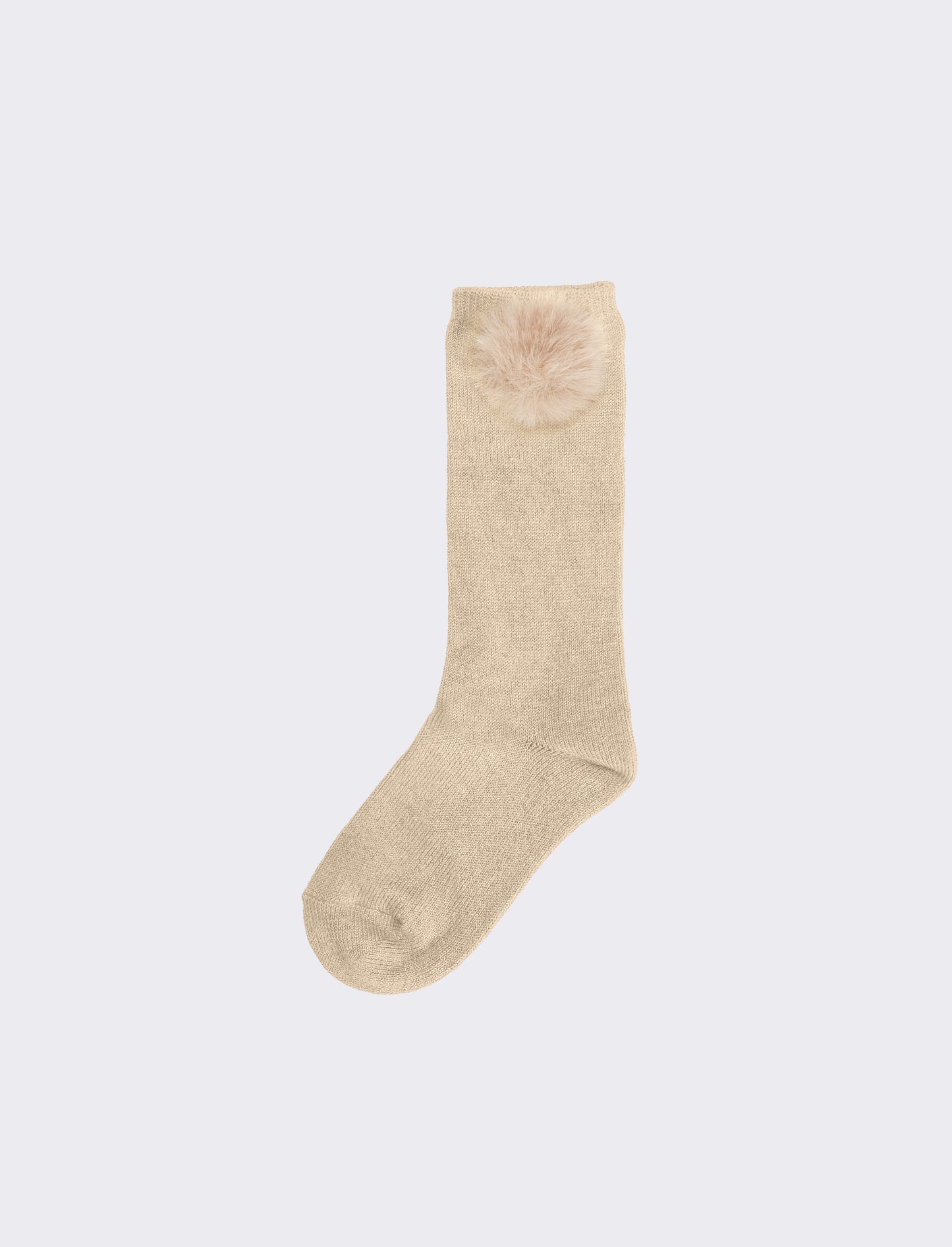 Calzino bambina con pon pon 1 paio - Beige