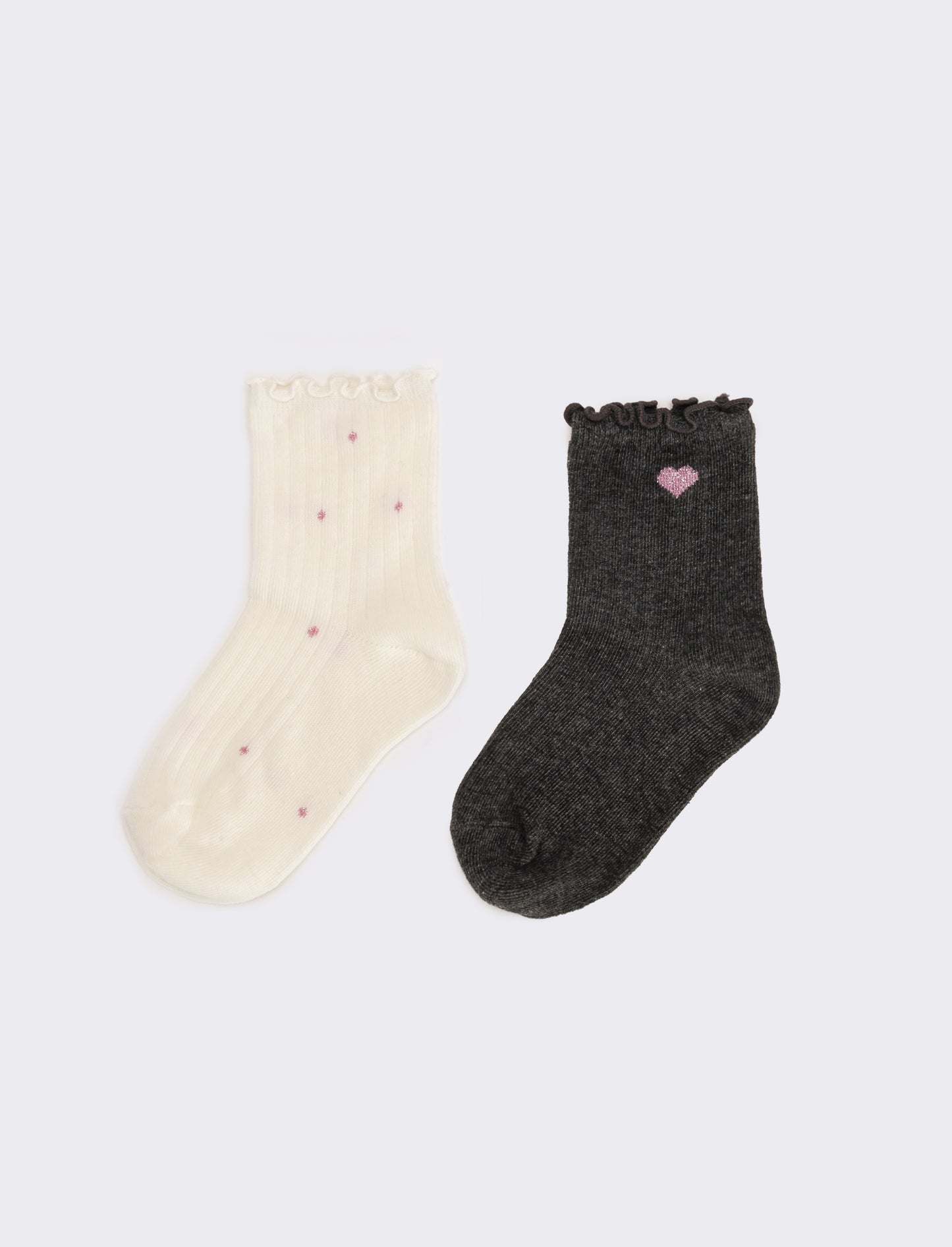 Clazini bambina 2 paia freel - Bianco-grigio