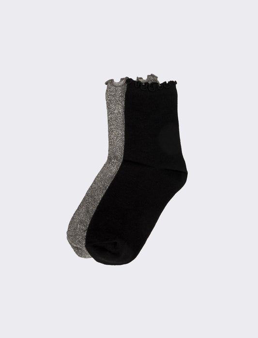 Calzini donna freel 2 paia - Nero-grigio