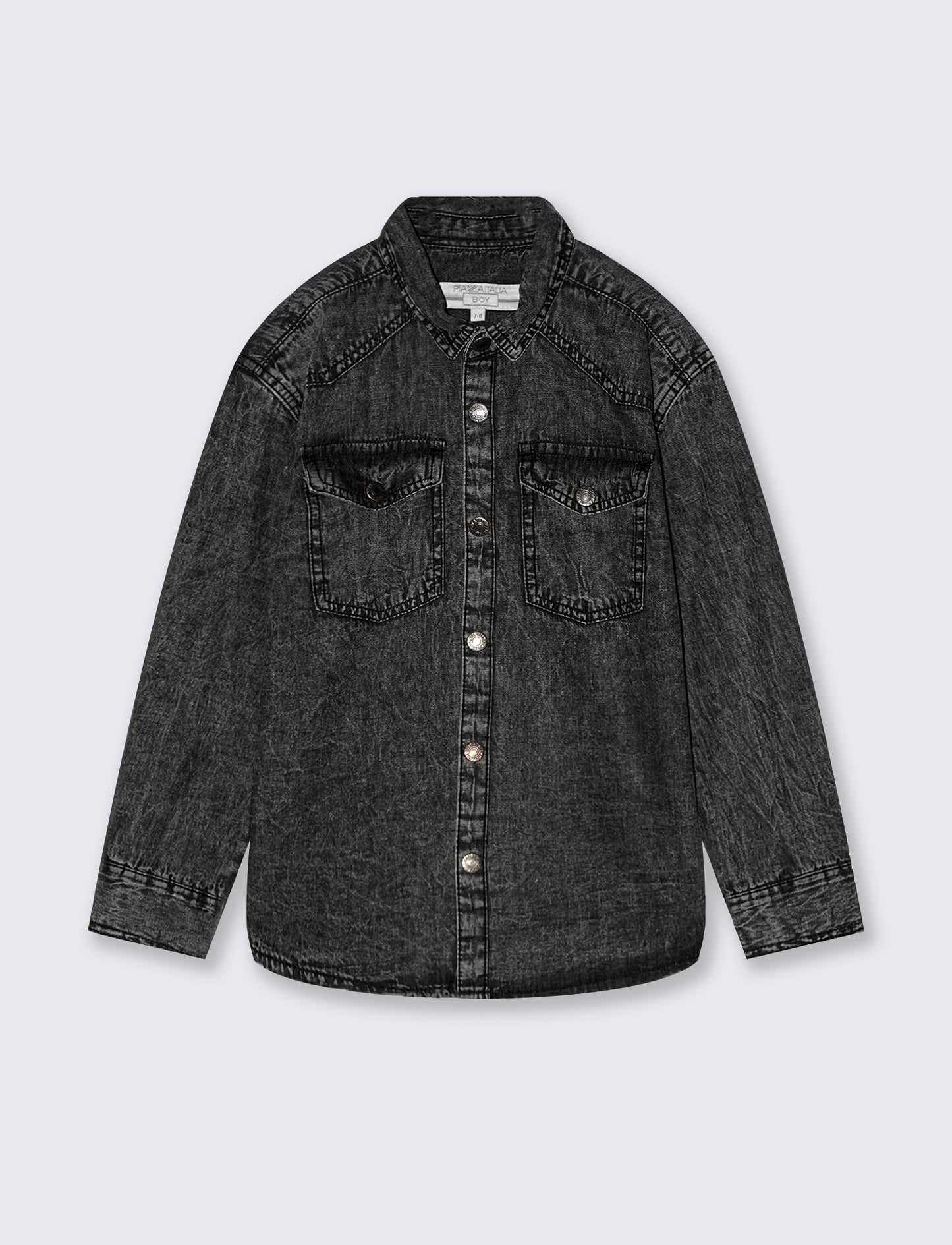 Camicia in denim. - Grigio