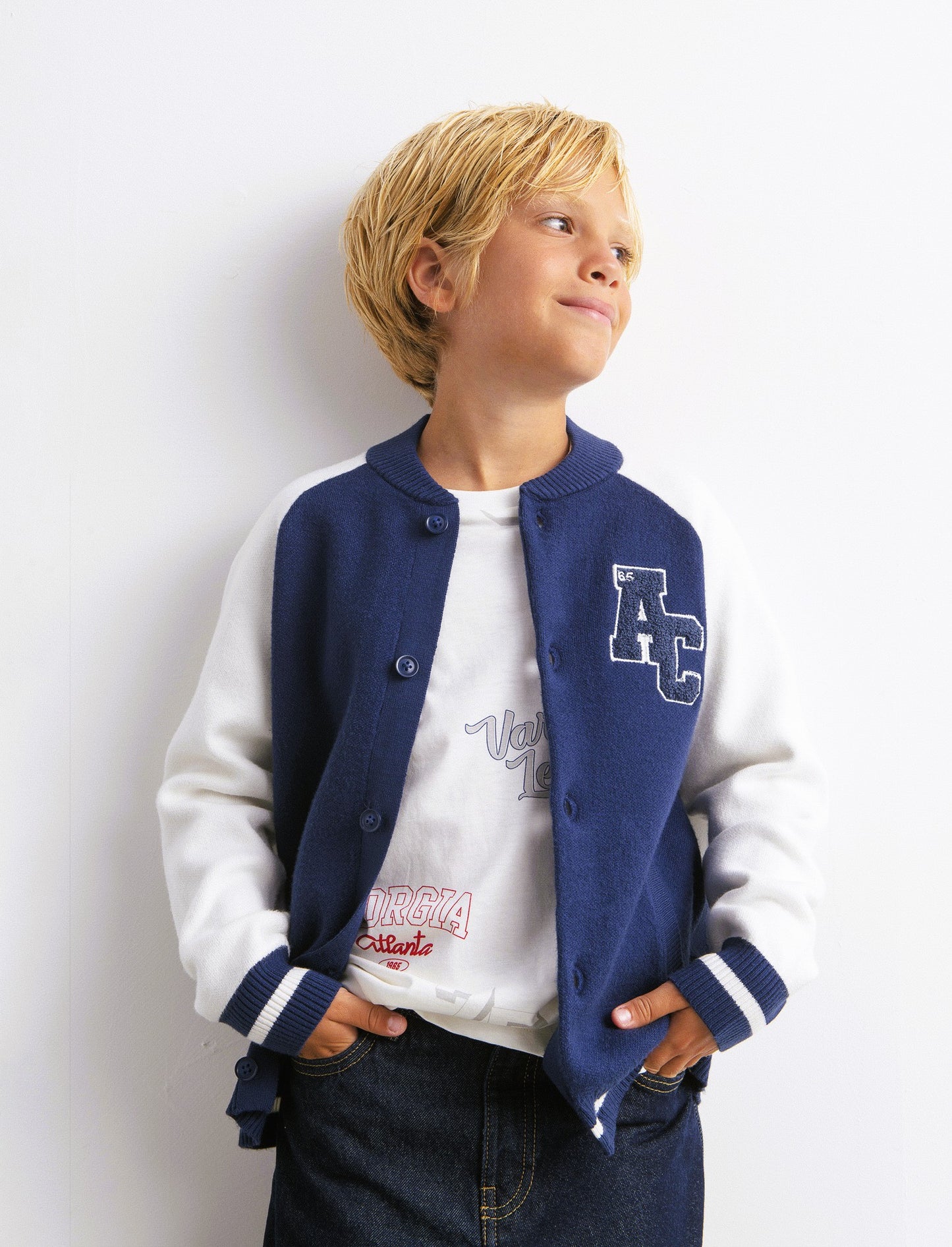 Maglione college. - Blu