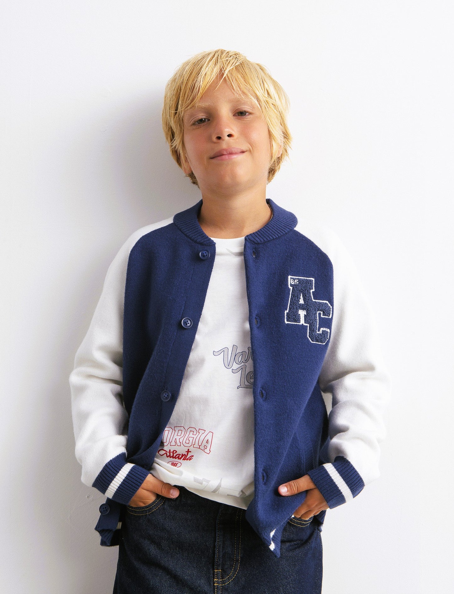 Maglione college. - Blu