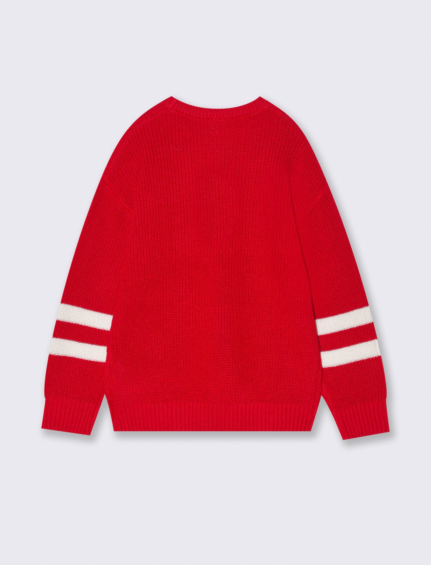 Maglione stile college con patch. - Rosso